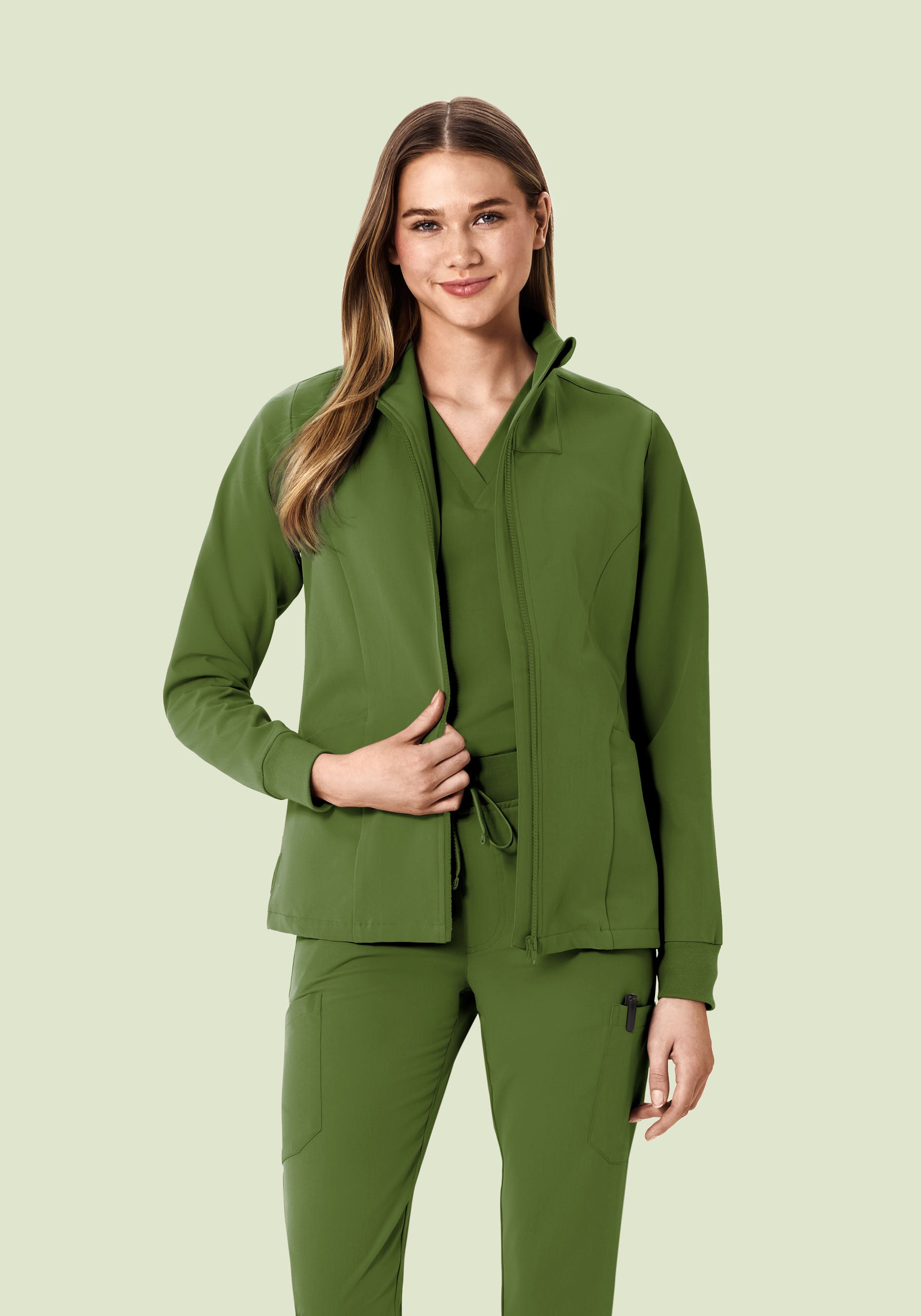 Women's Modern Scrub Jacket Moss