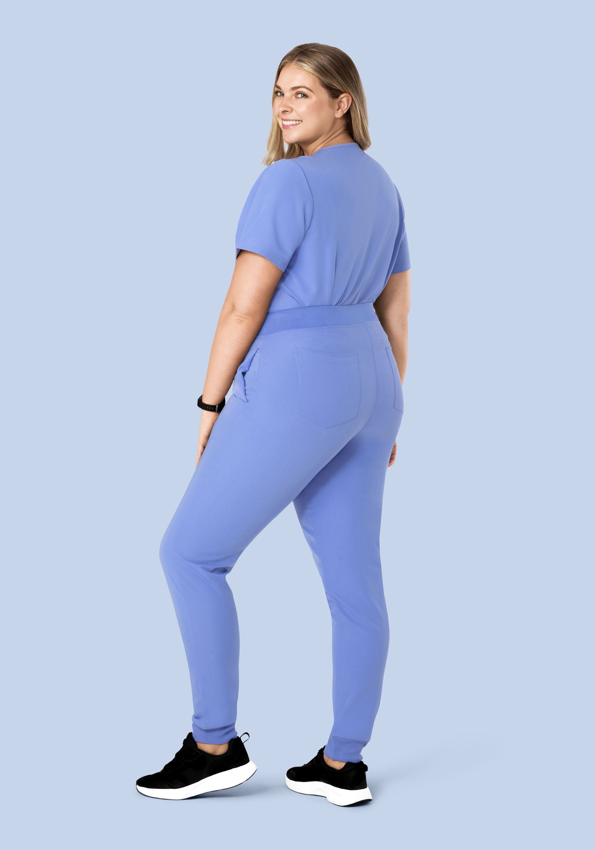 High Waisted Joggers French Blue