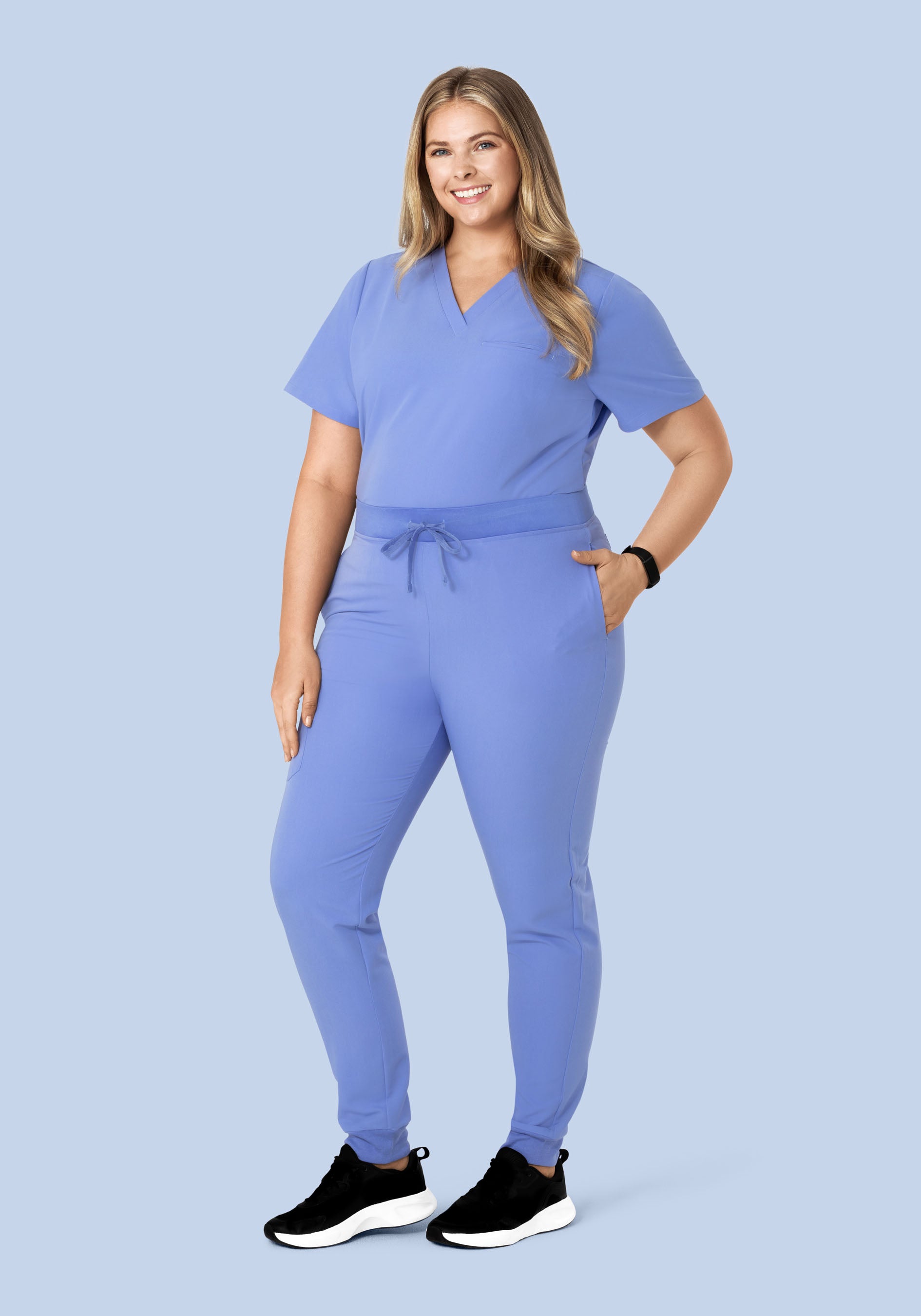 High Waisted Joggers French Blue