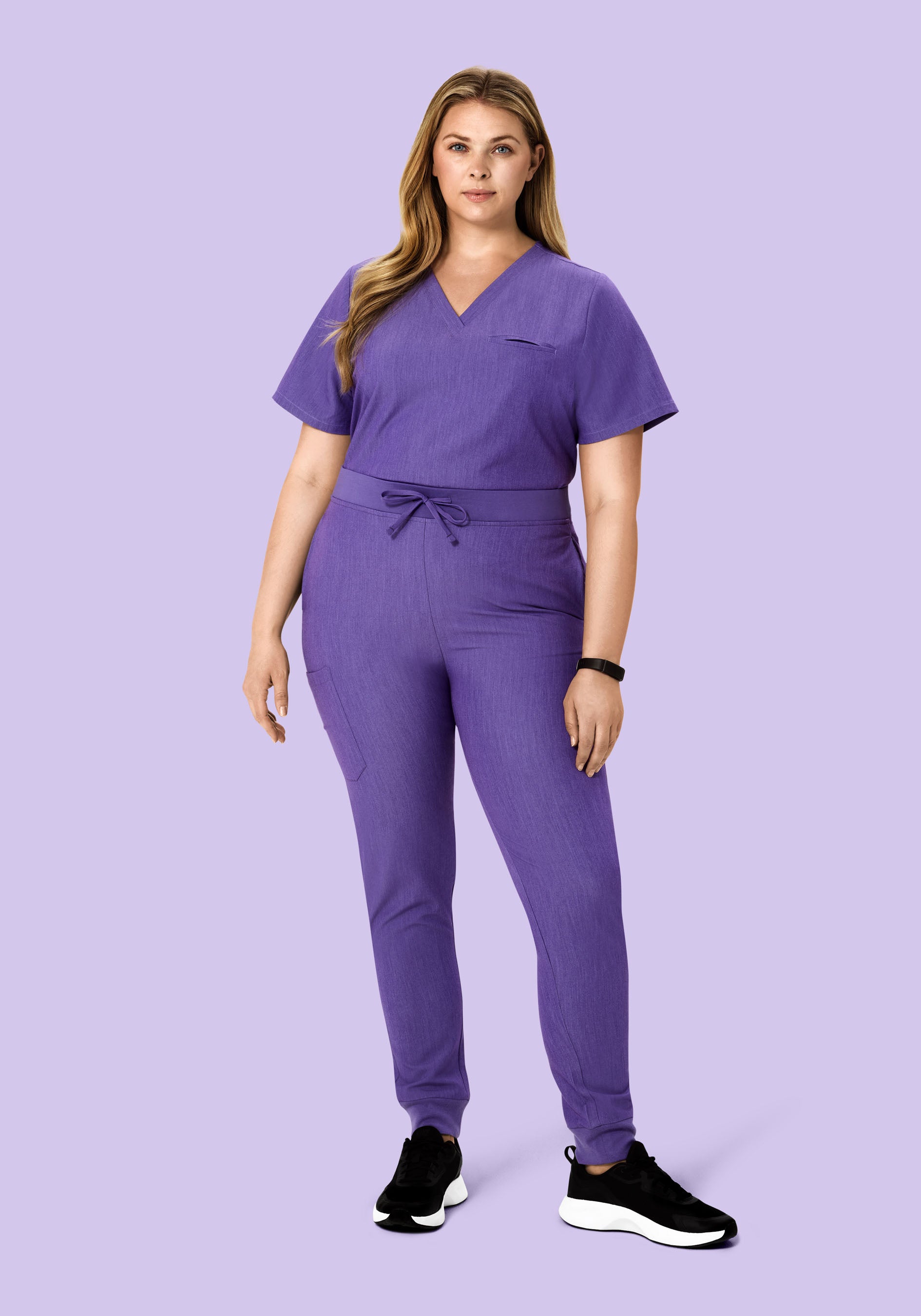 High Waisted Joggers Heather Grape