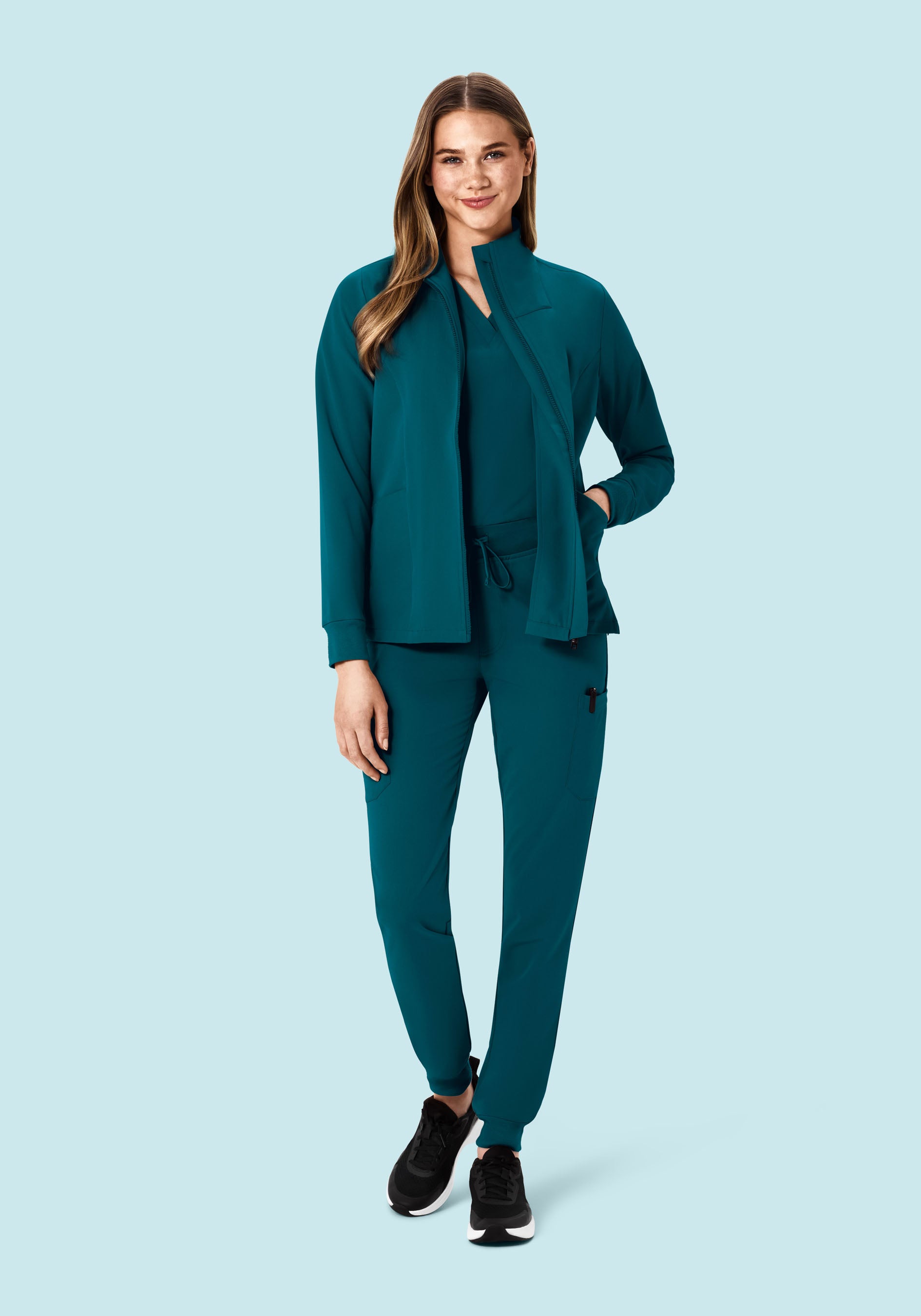 Women's Modern Scrub Jacket Caribbean Blue