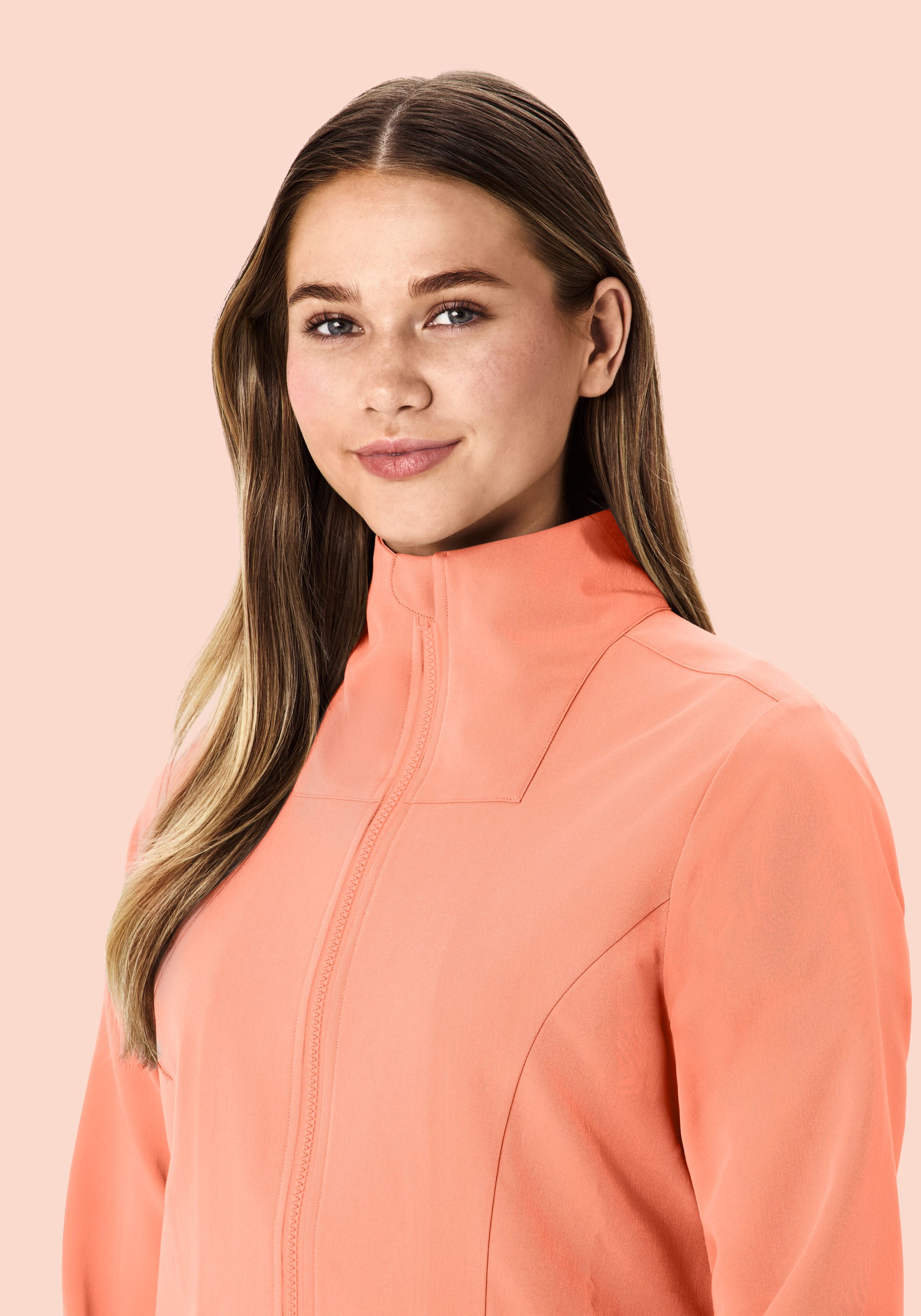 Women's Modern Scrub Jacket Peach