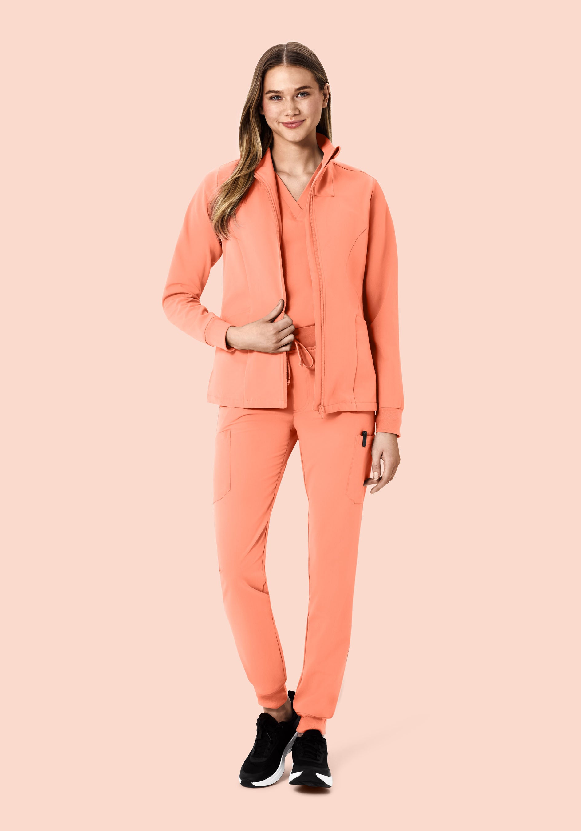 Women's Modern Scrub Jacket Peach