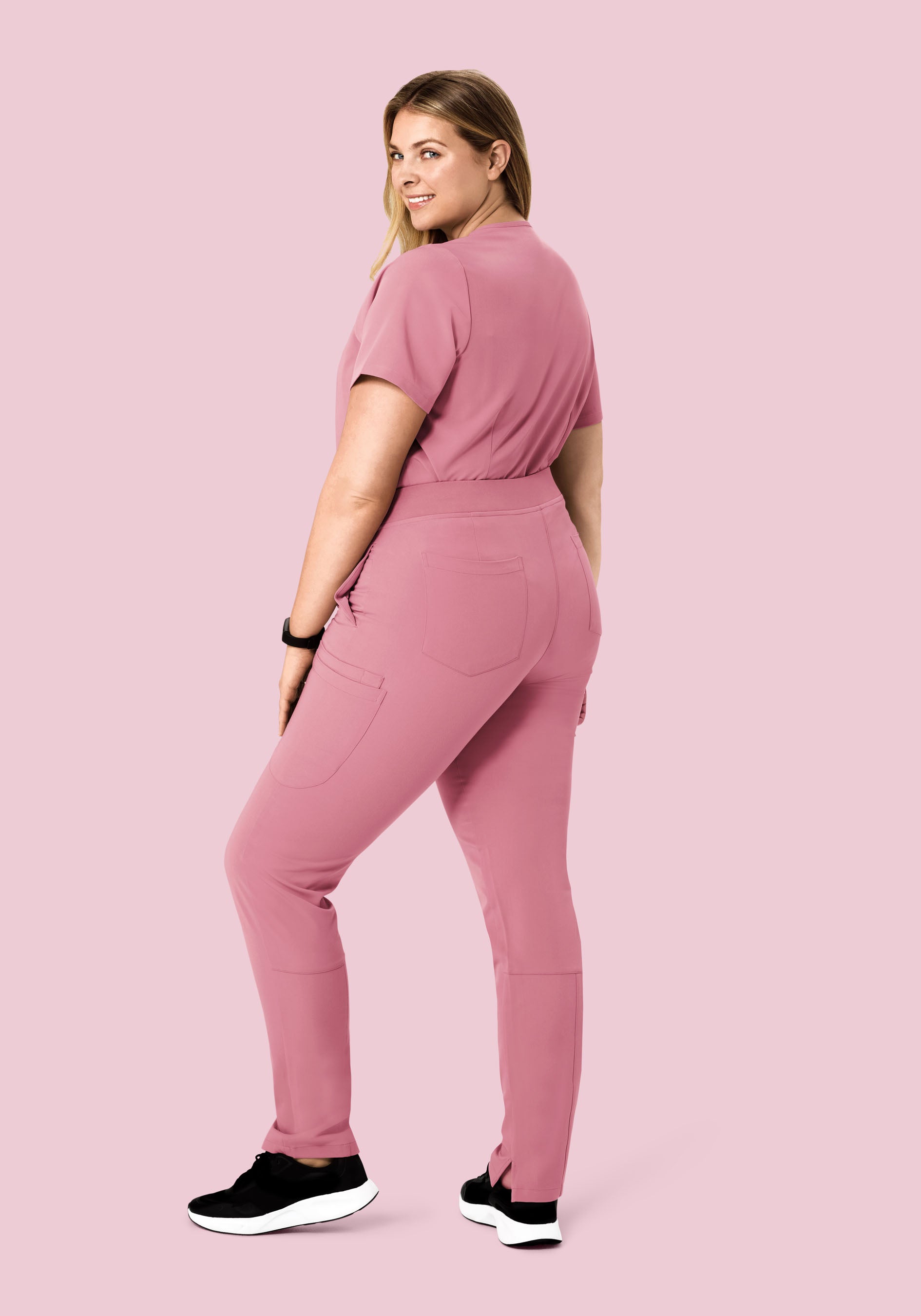 Women's V-Neck 1-Pocket Scrub Top - Rosé | Mandala Scrubs