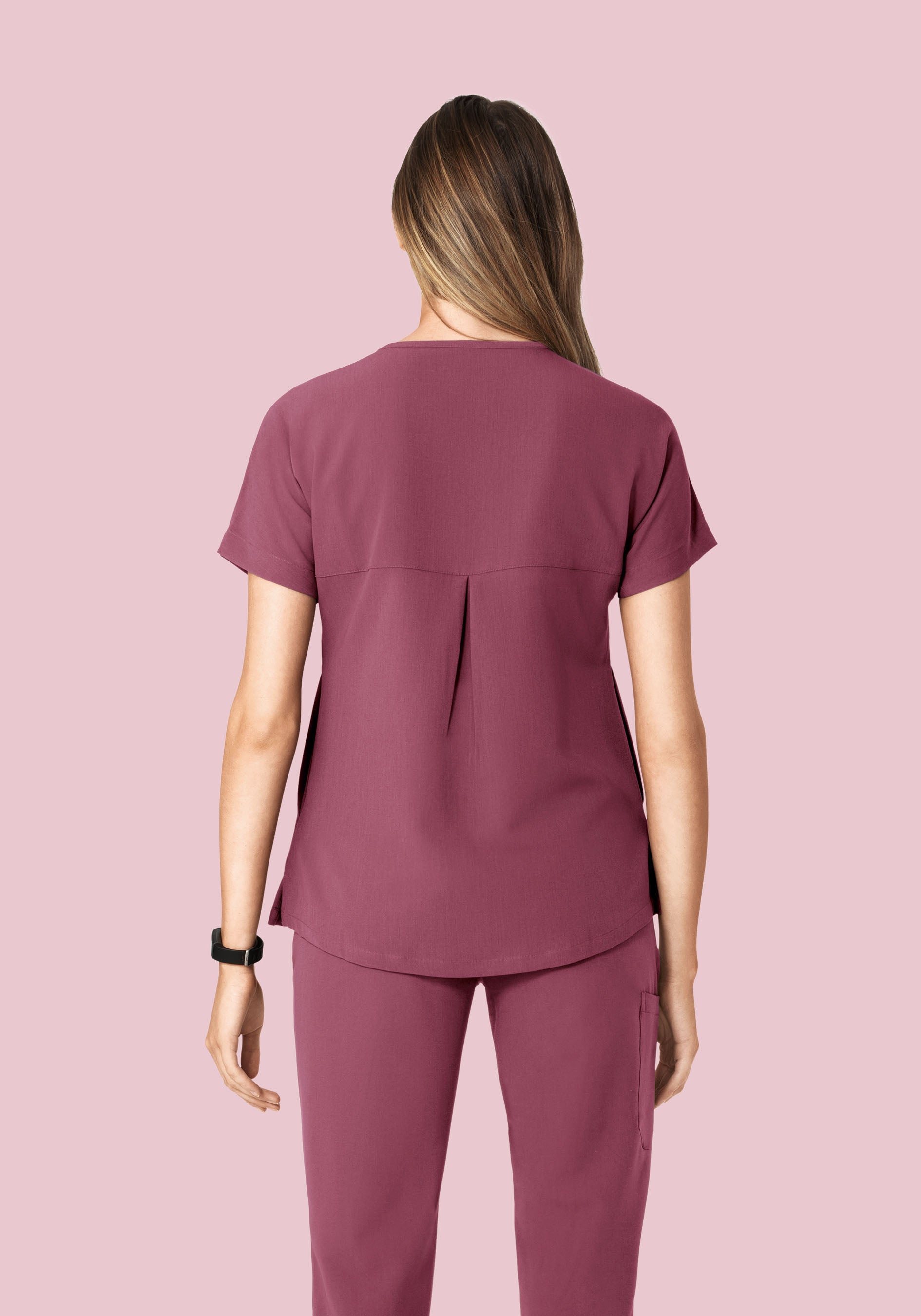 Oversized V Neck Top Deep Mauve