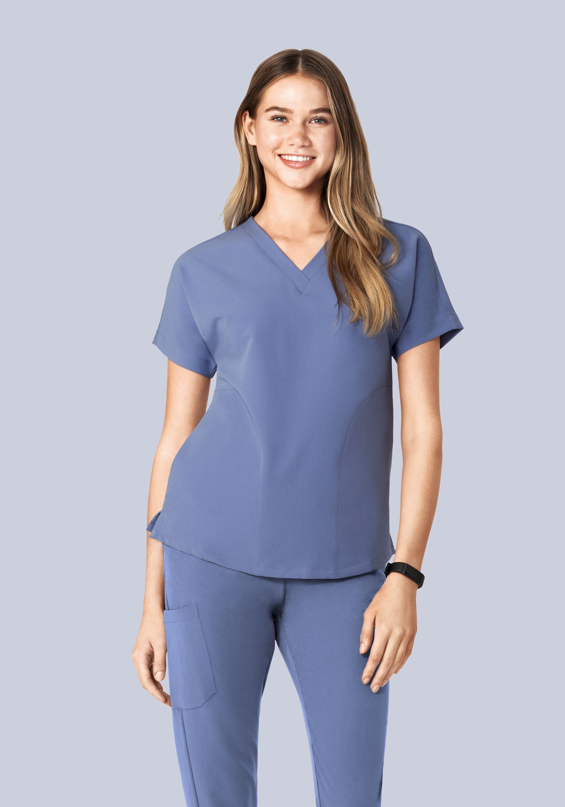 Oversized V Neck Top Periwinkle