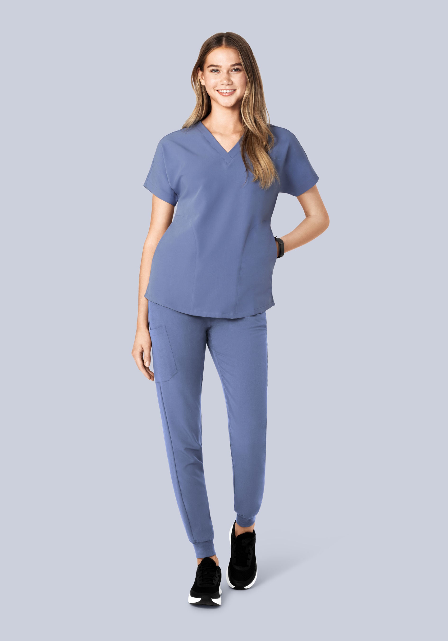 Oversized V Neck Top Periwinkle