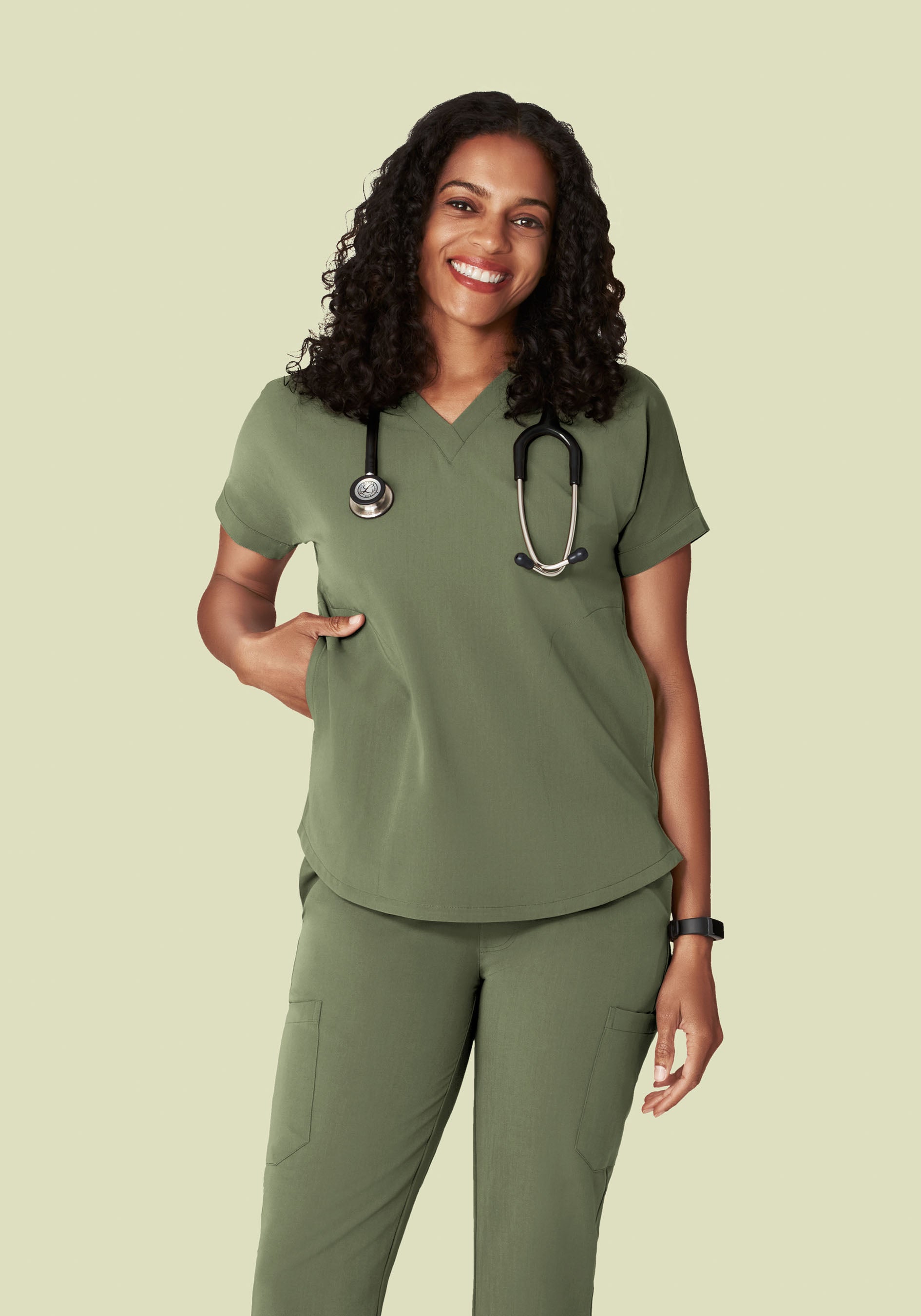 Oversized V Neck Top Sage