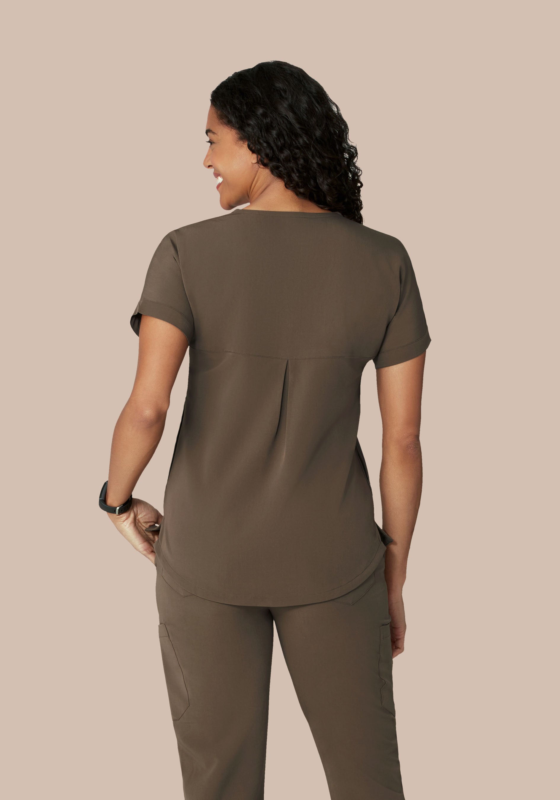 Oversized V Neck Top Truffle