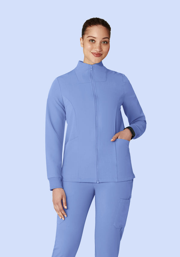 Women's Modern Scrub Jacket Coastline Blue