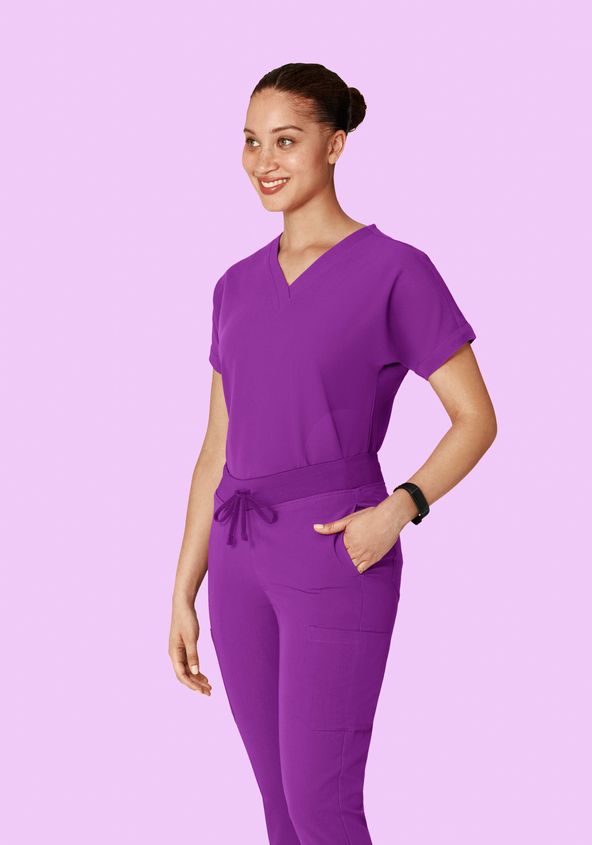 Oversized V Neck Top Cyber Grape