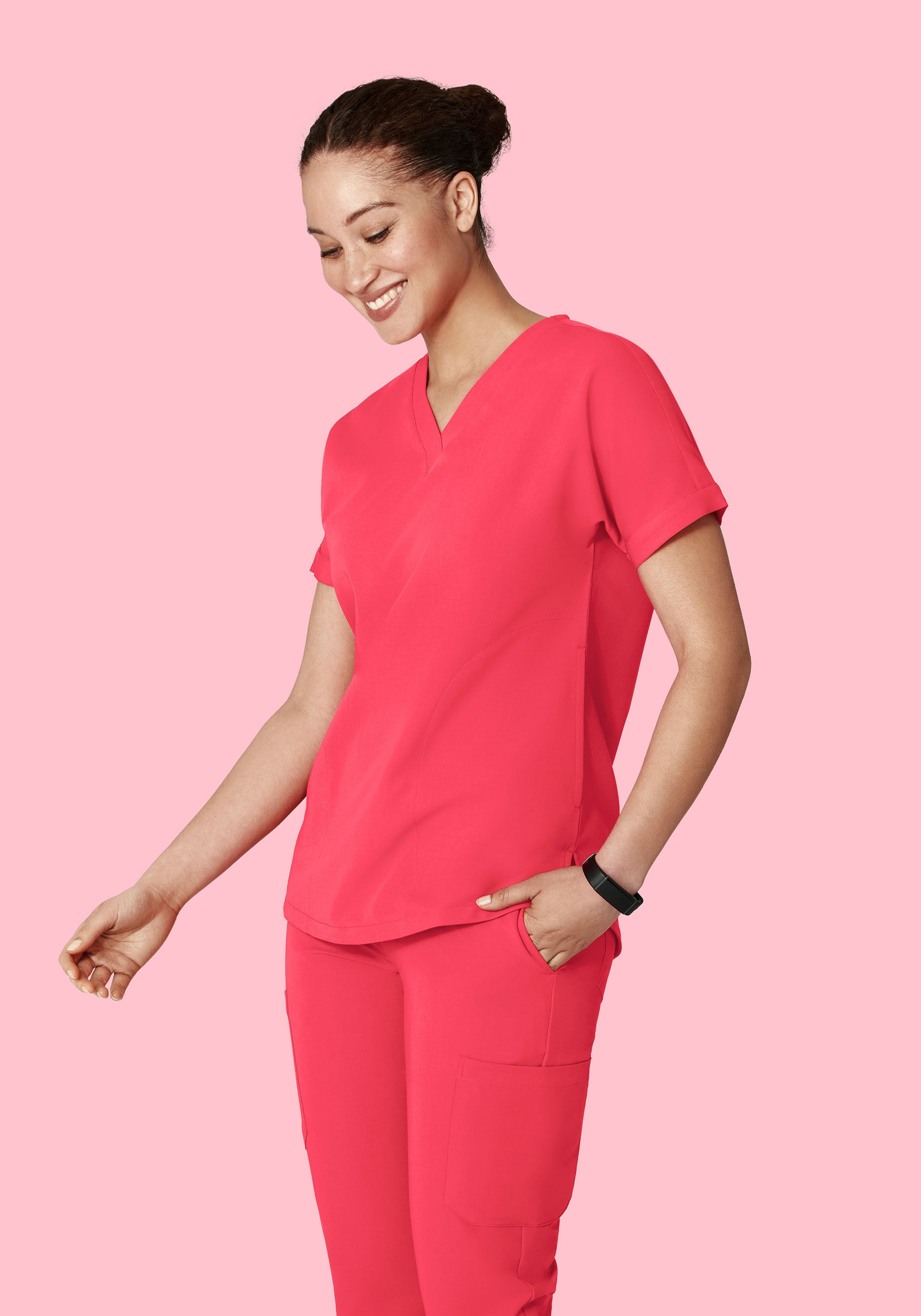 Oversized V Neck Top Paradise Pink