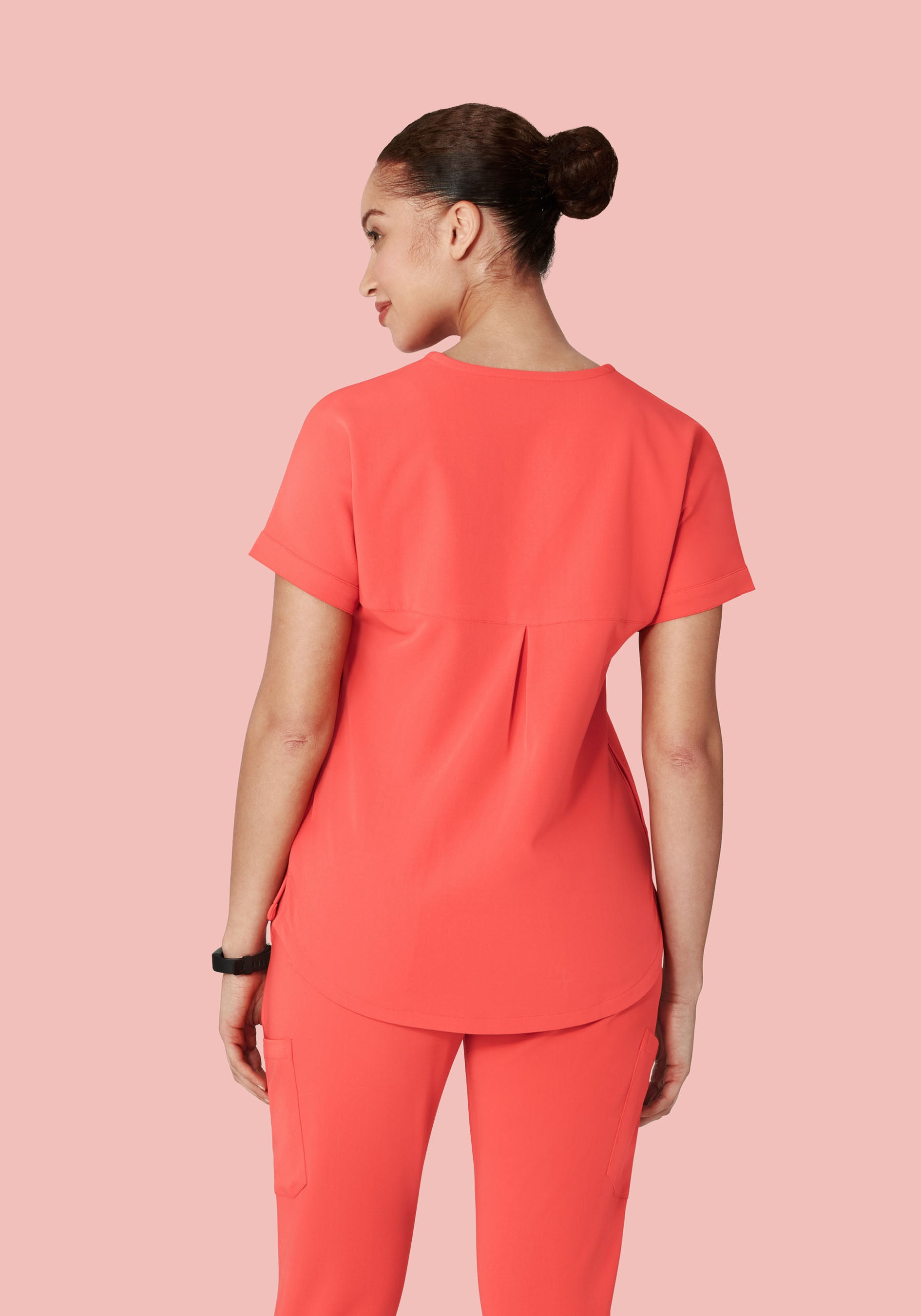 Oversized V Neck Top Sunkissed Coral