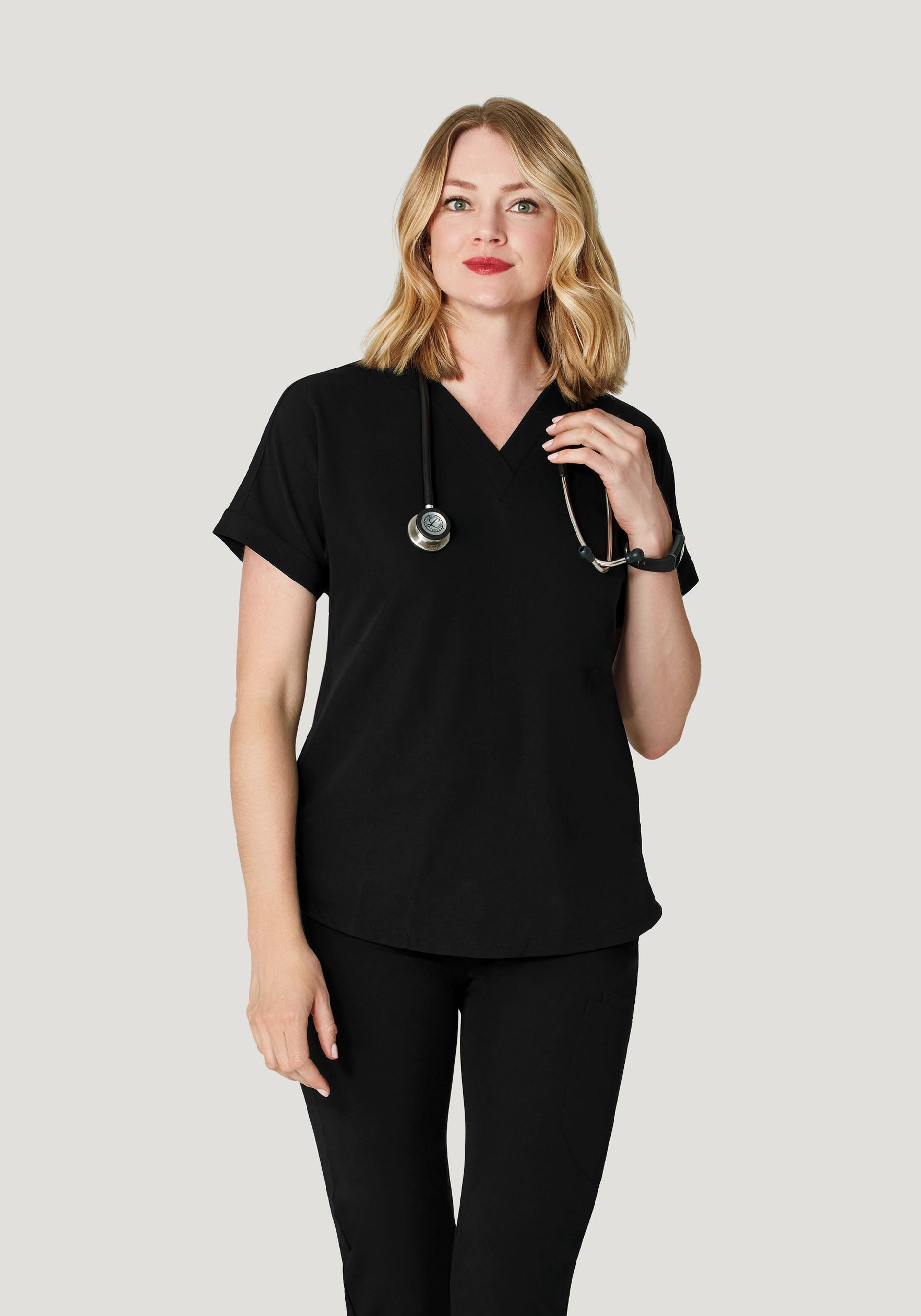 Oversized V Neck Top Black
