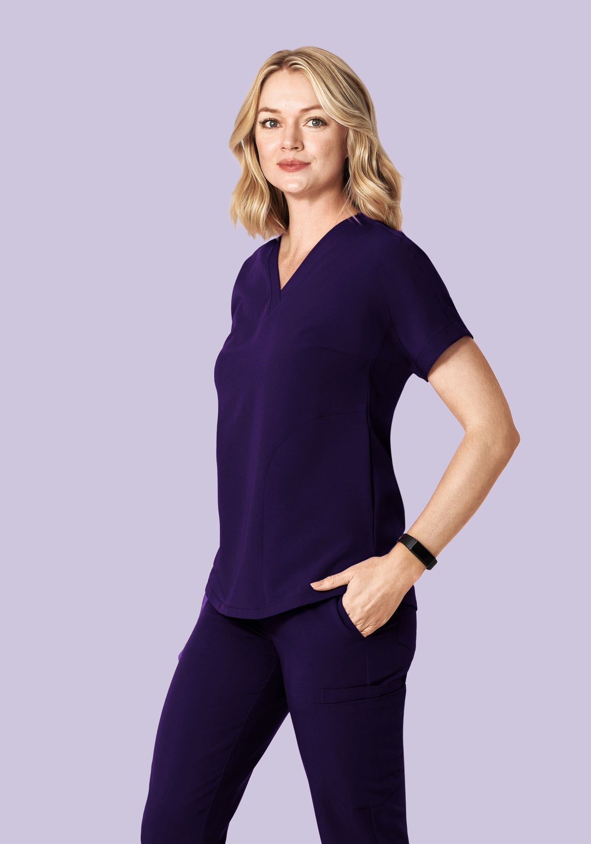 Oversized V Neck Top Eggplant