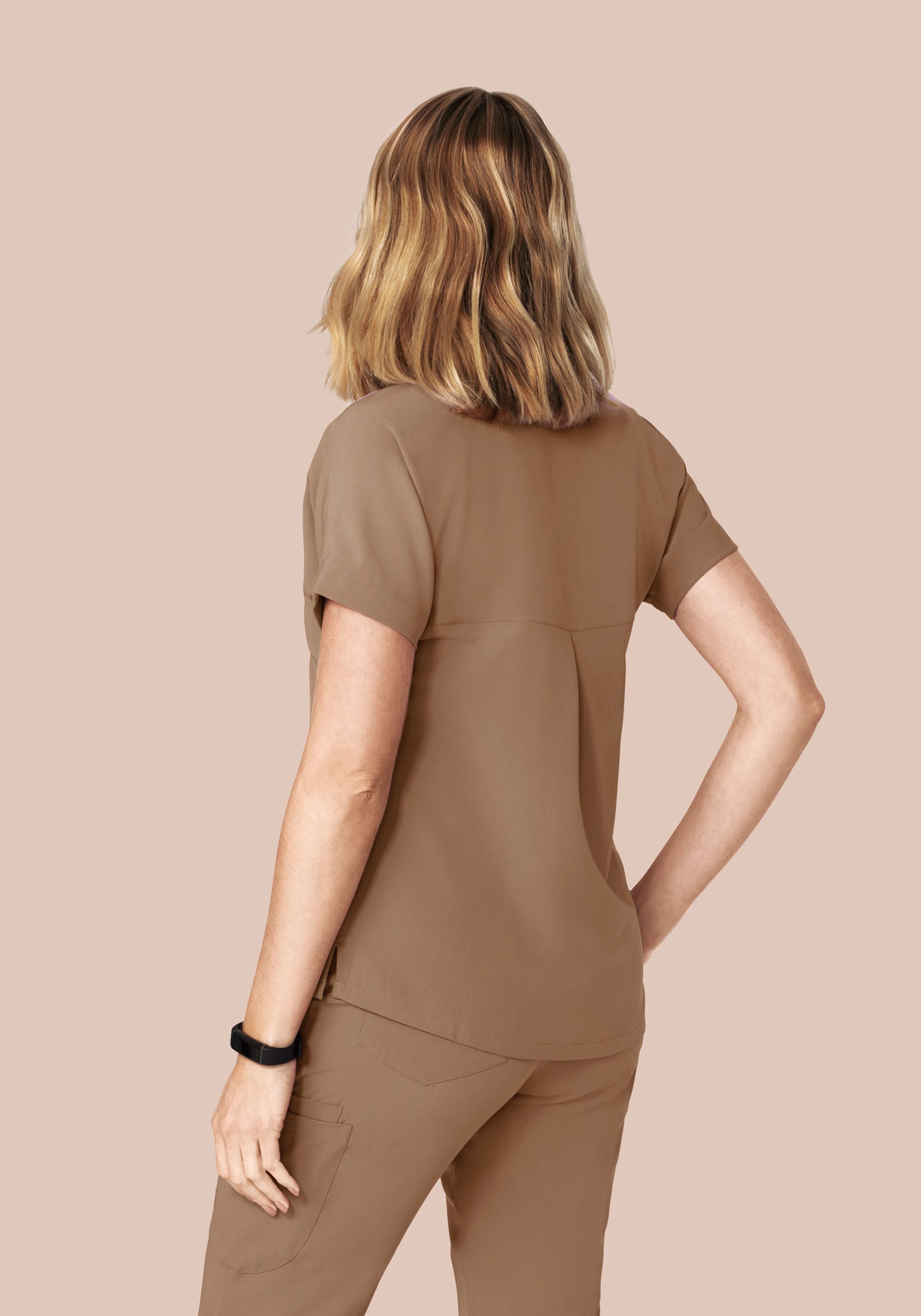 Oversized V Neck Top Mocha
