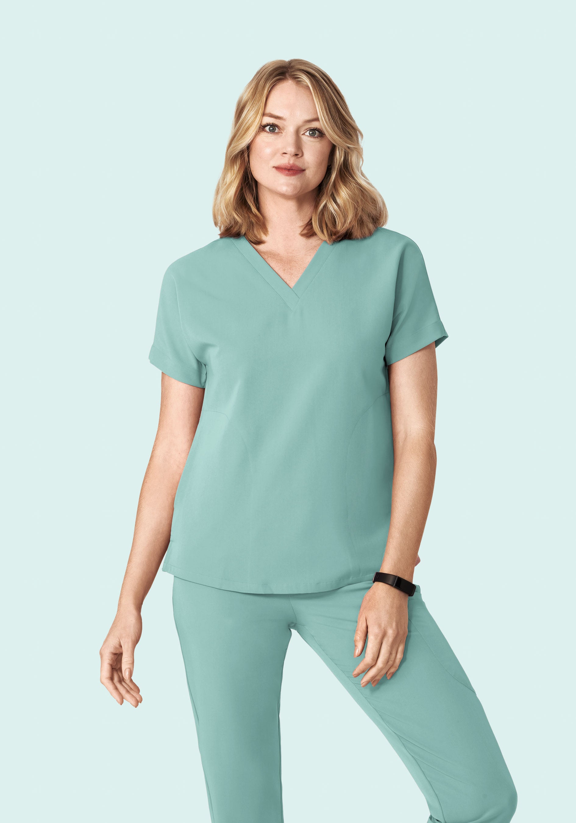 Oversized V Neck Top Tourmaline