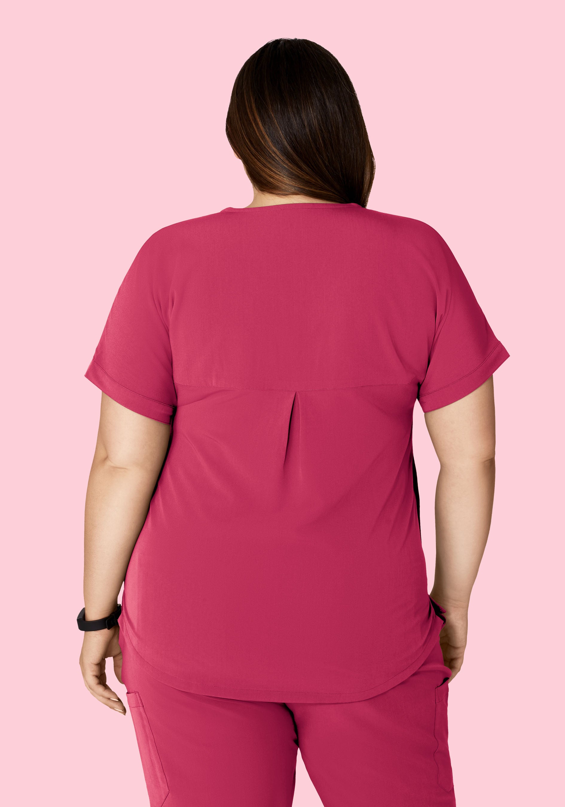 Oversized V Neck Top Deep Magenta