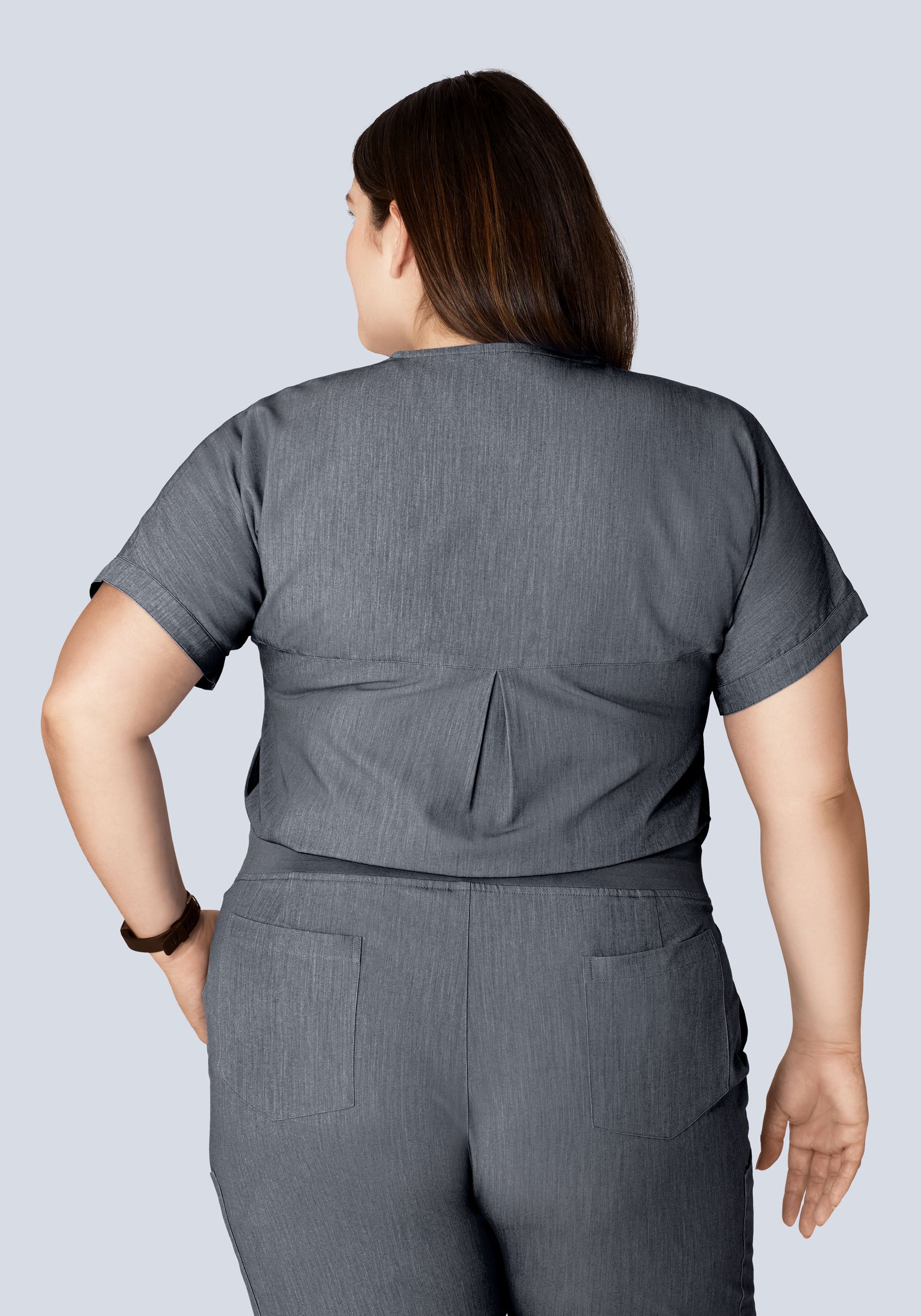 Oversized V Neck Top Gray
