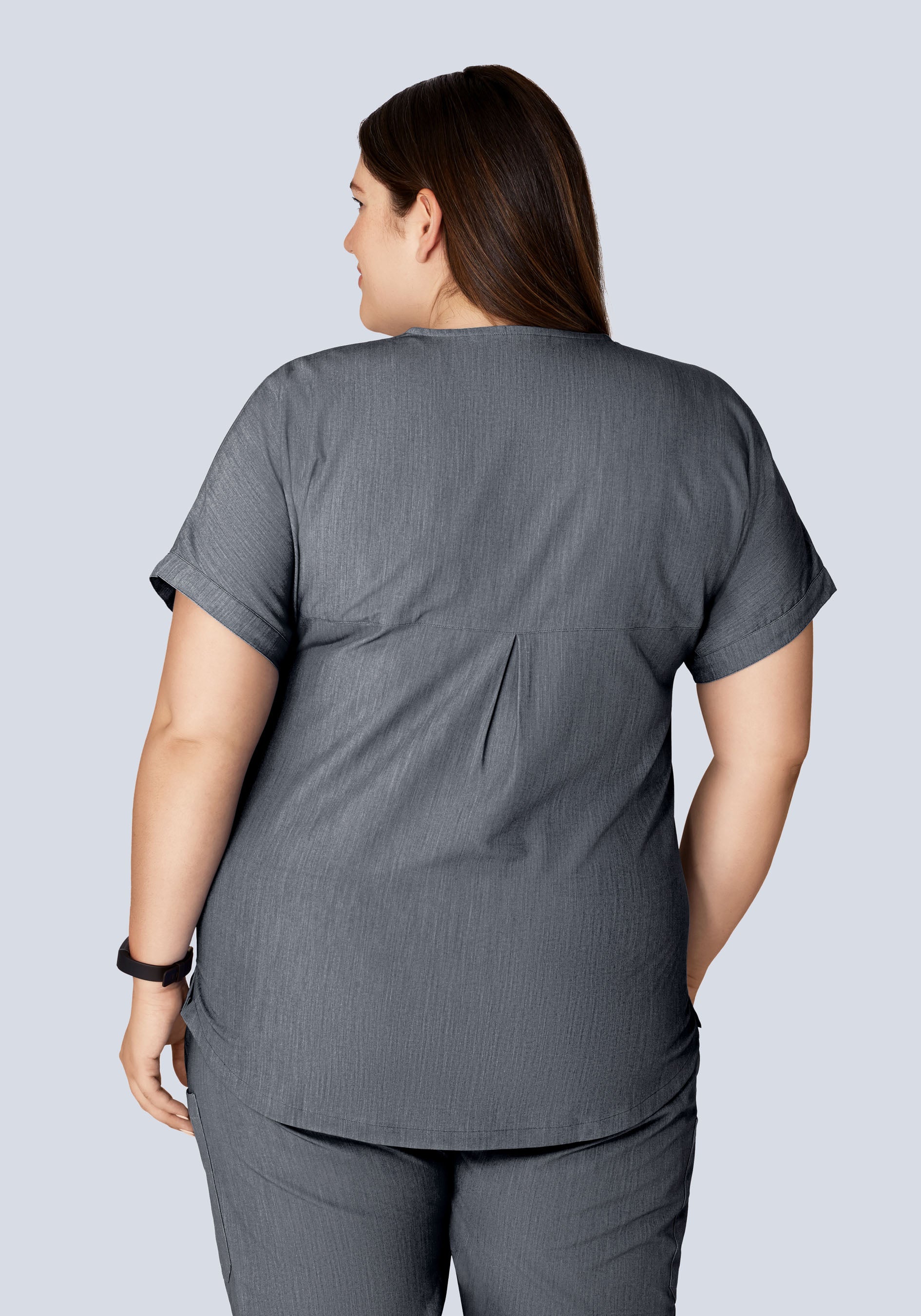Oversized V Neck Top Gray