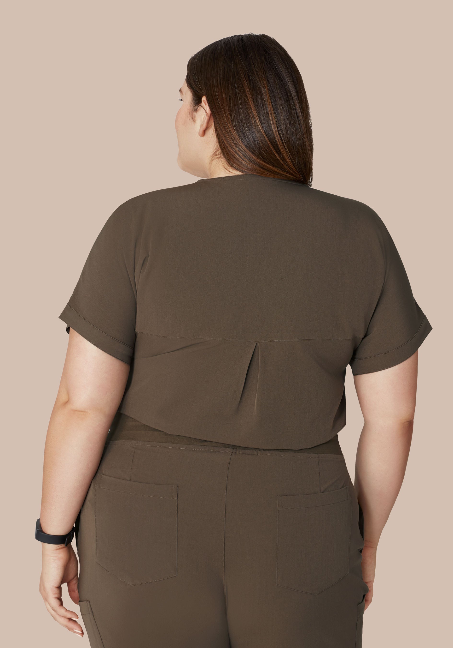 Oversized V Neck Top Truffle
