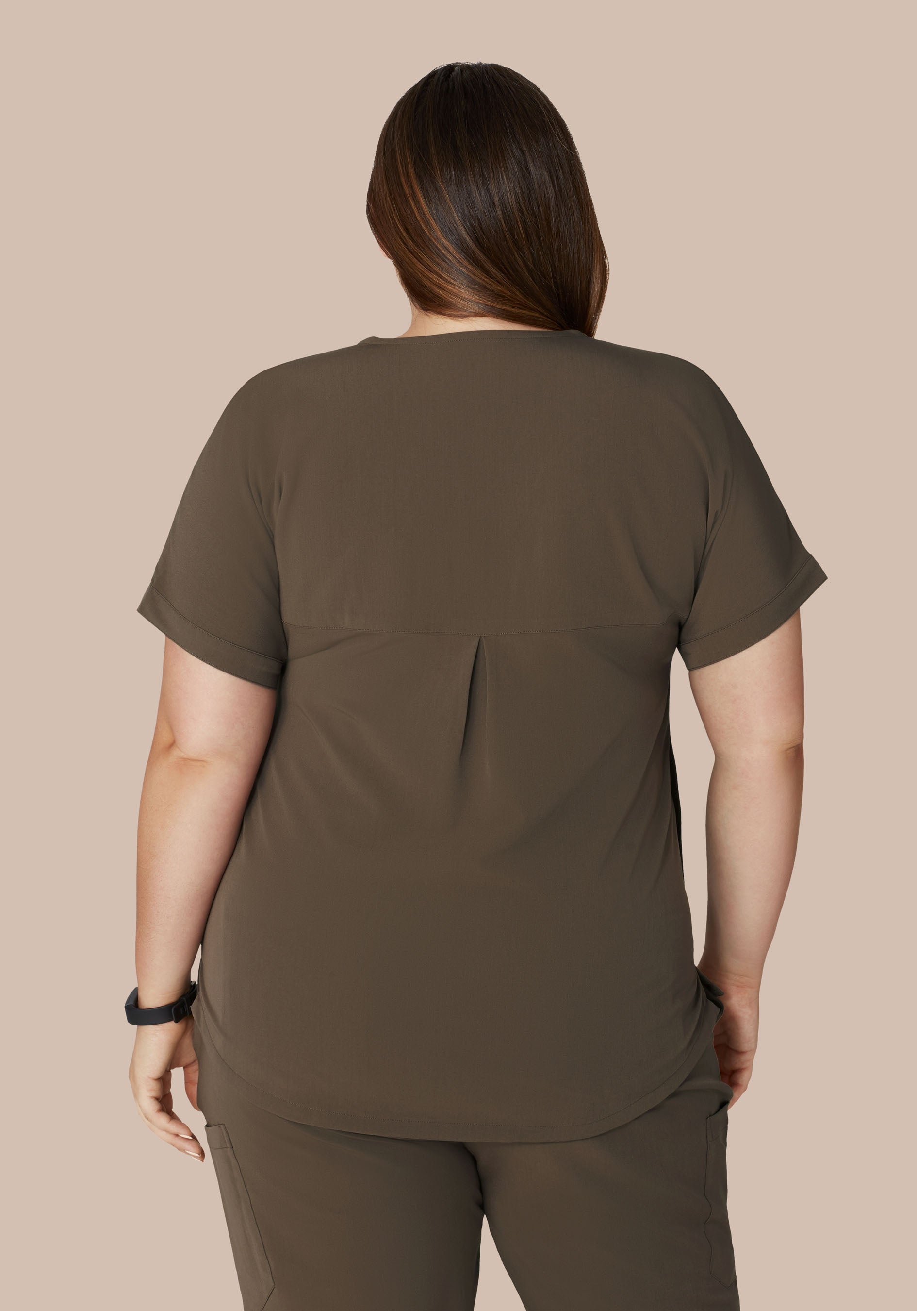 Oversized V Neck Top Truffle