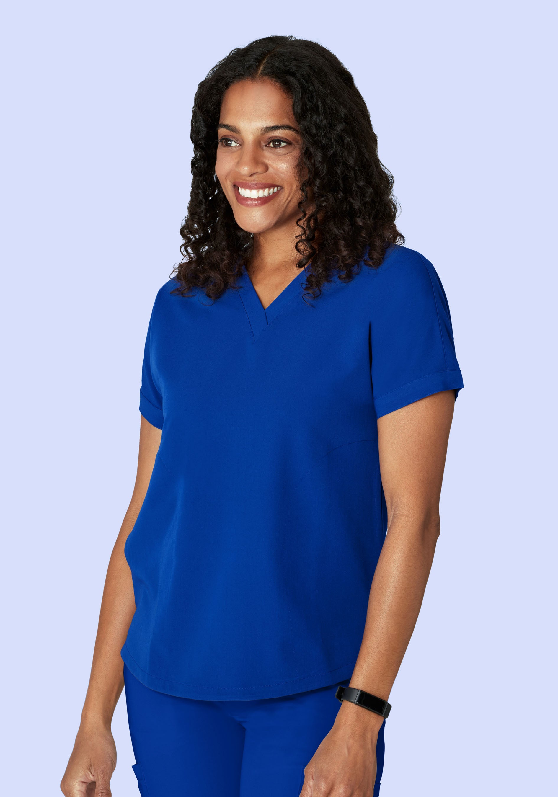 Oversized V Neck Top Galaxy Blue