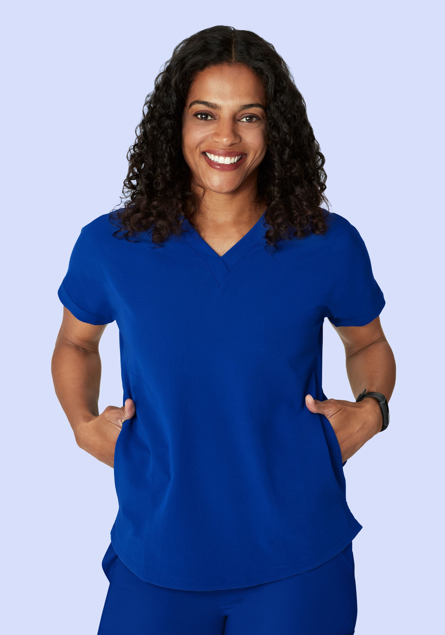 Oversized V Neck Top Galaxy Blue