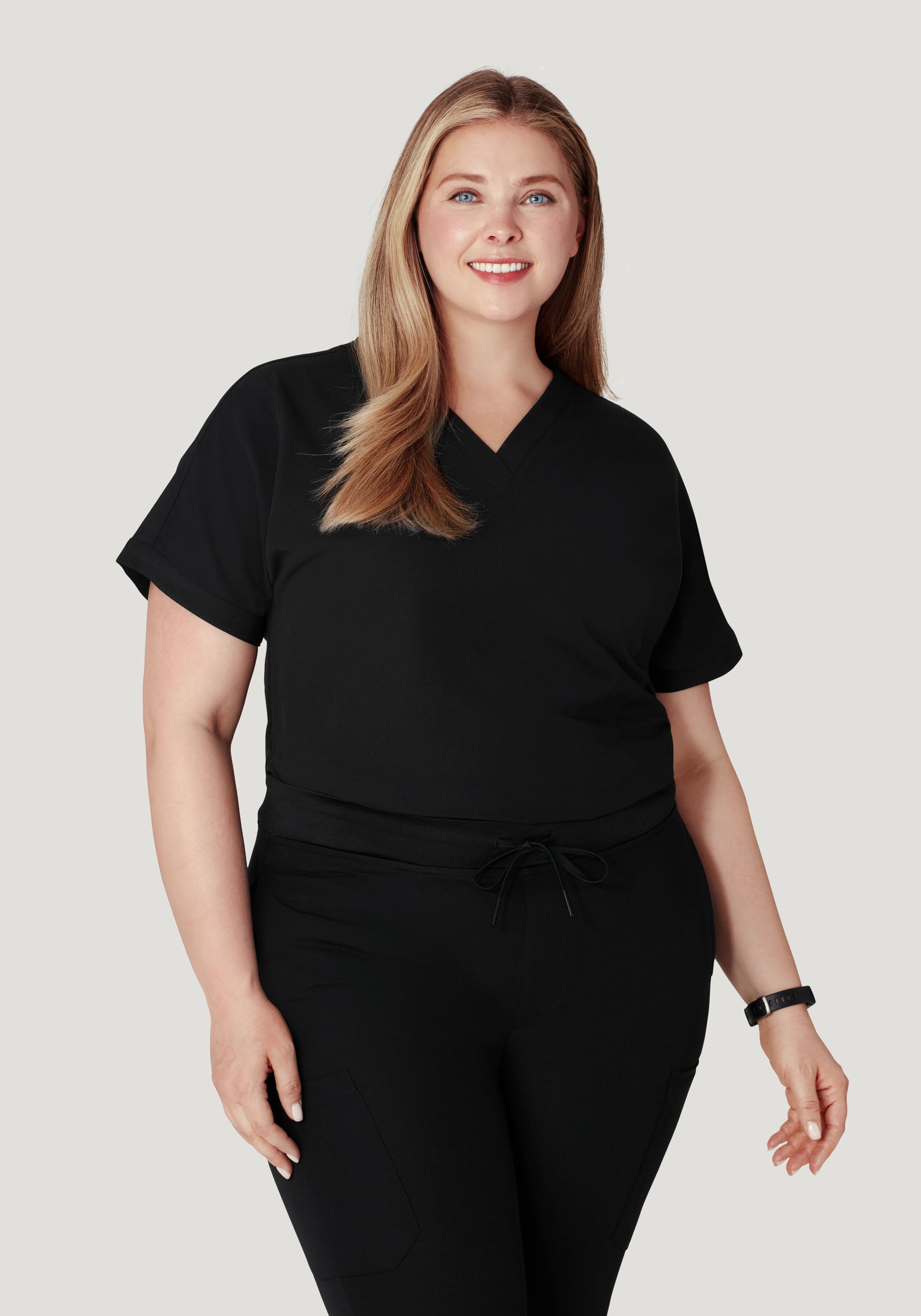 Oversized V Neck Top Black