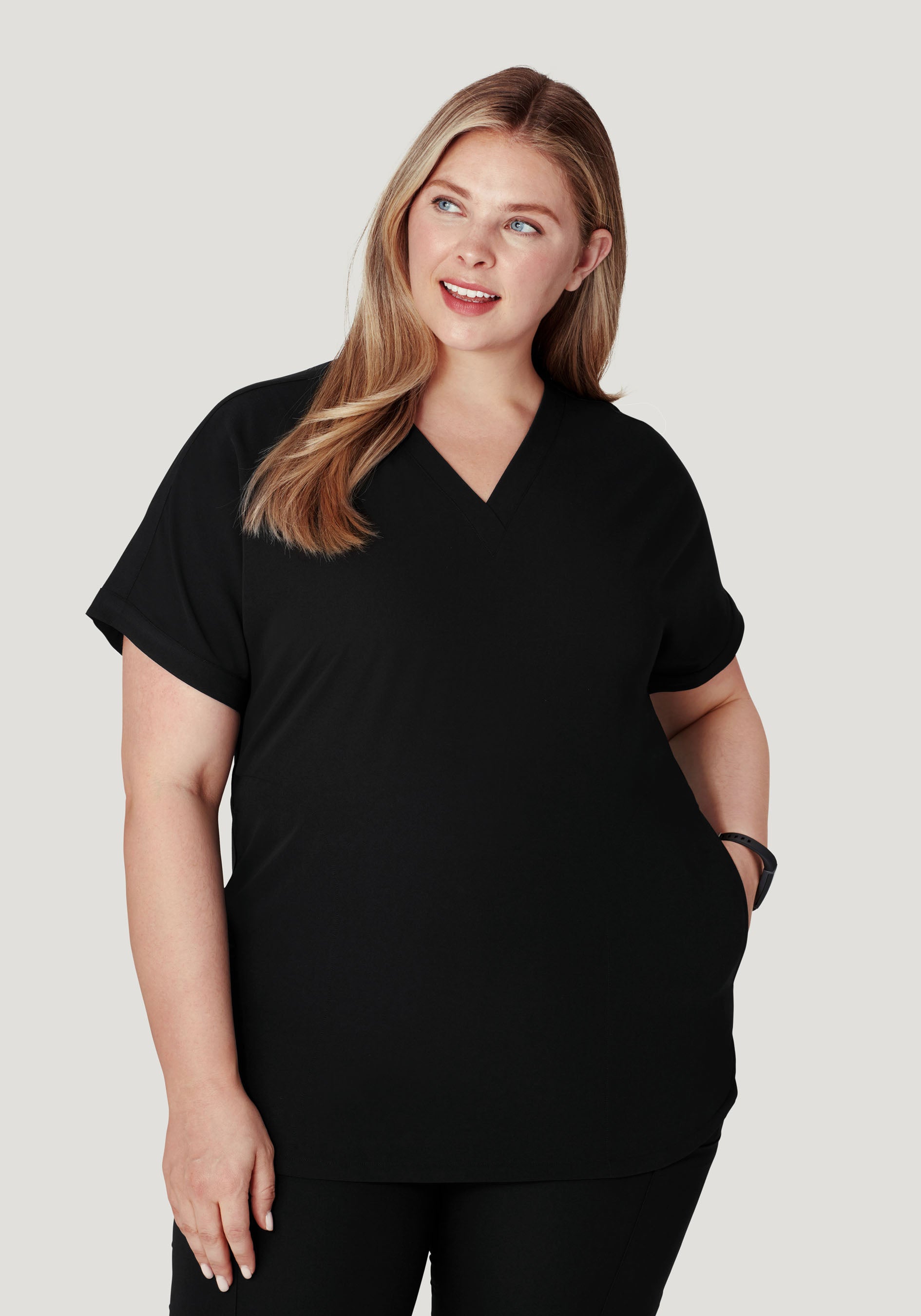 Oversized V Neck Top Black
