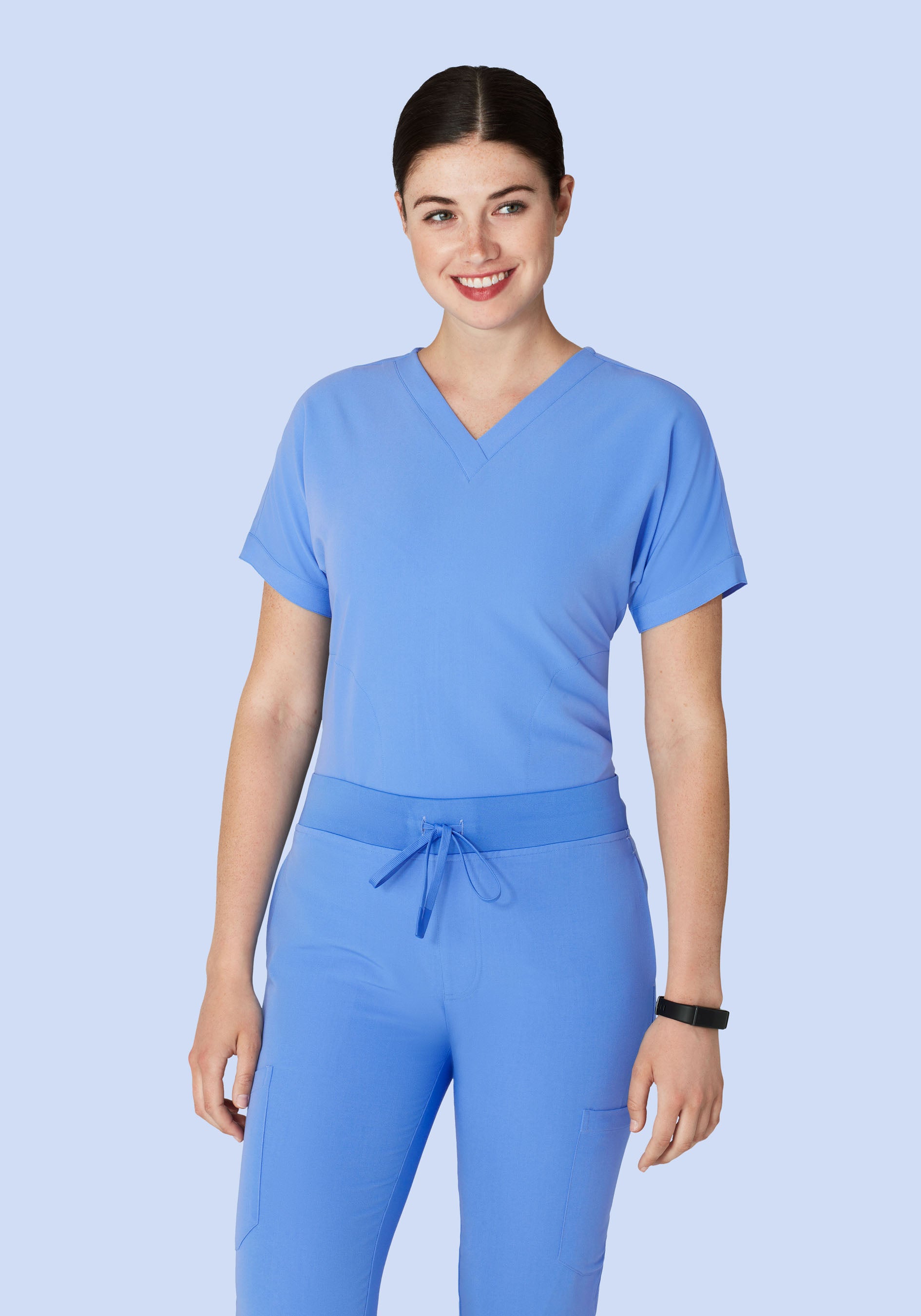 Oversized V Neck Top Ceil Blue