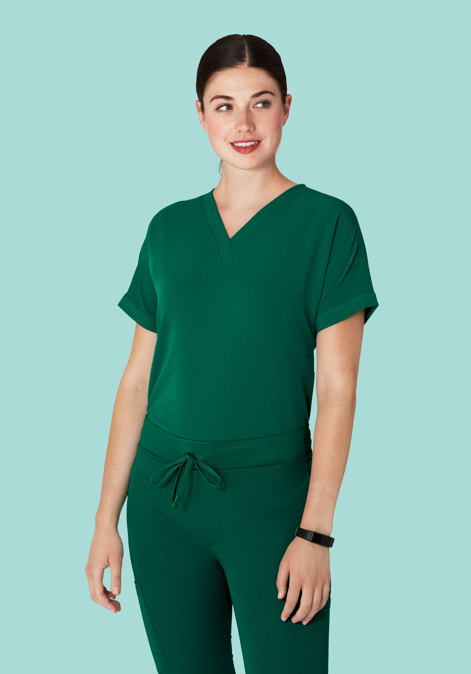 Oversized V Neck Top Hunter Green