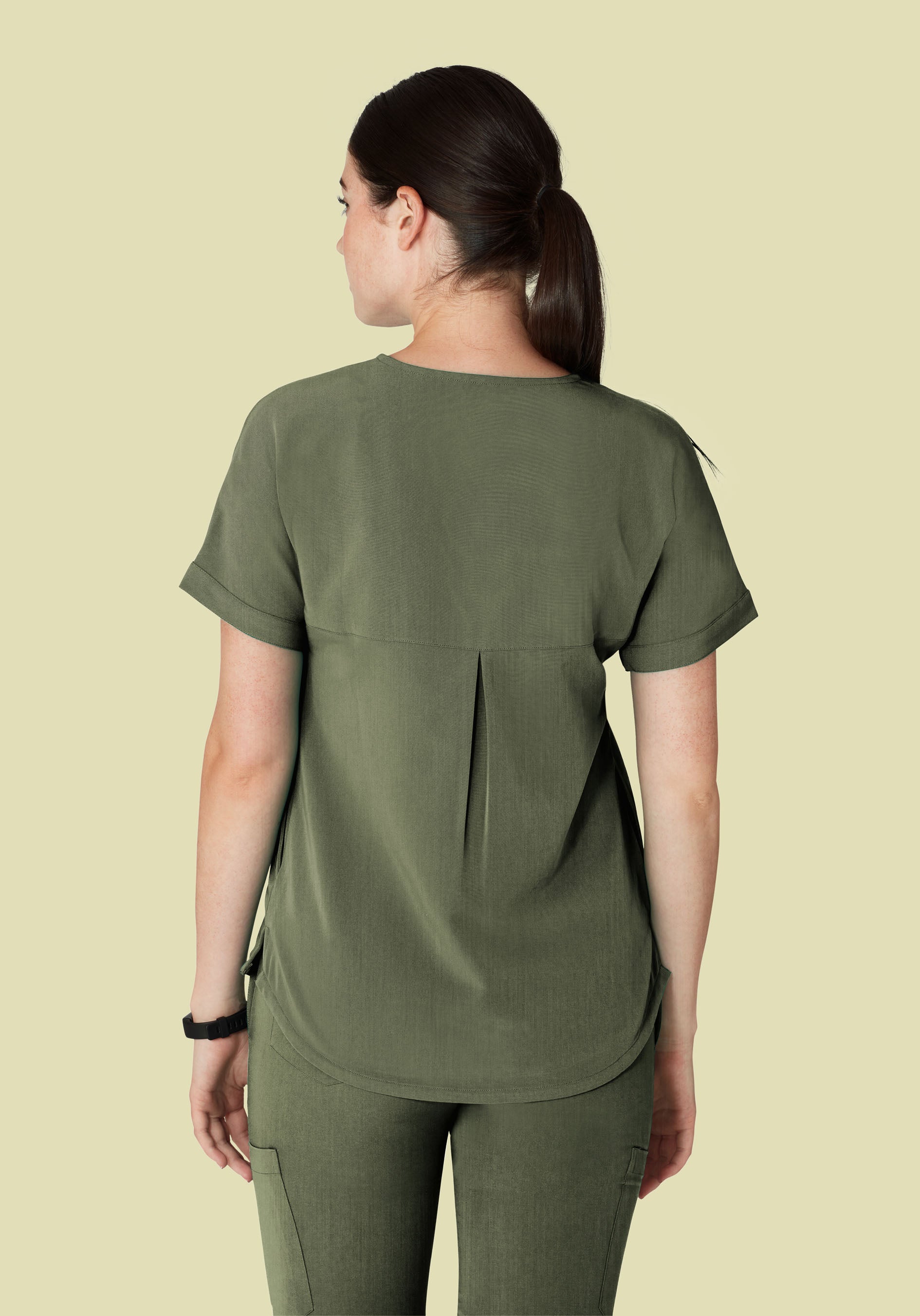 Oversized V Neck Top Heather Olive