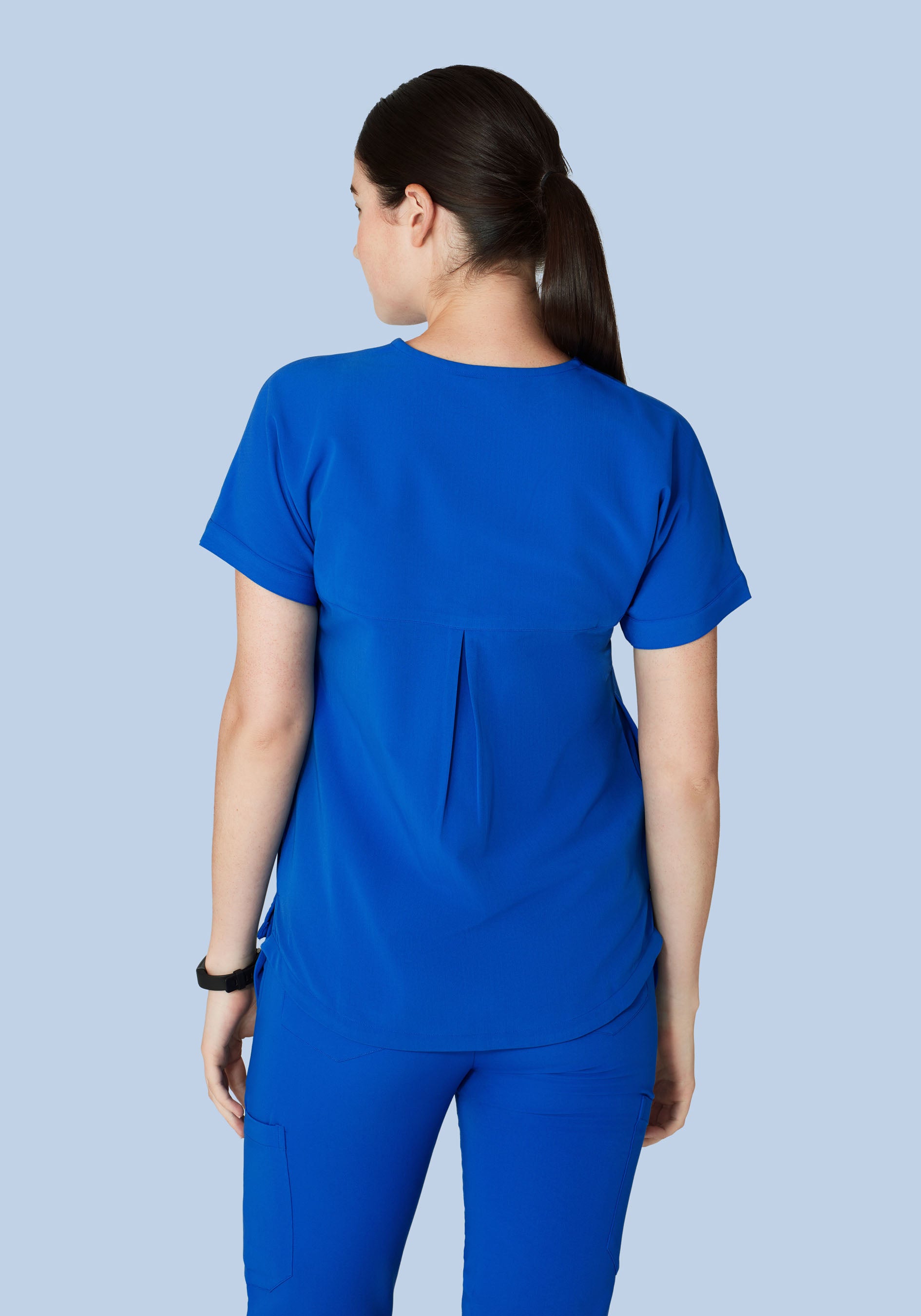 Women's Oversized V-Neck Scrub Top - Royal Blue | Mandala Scrubs