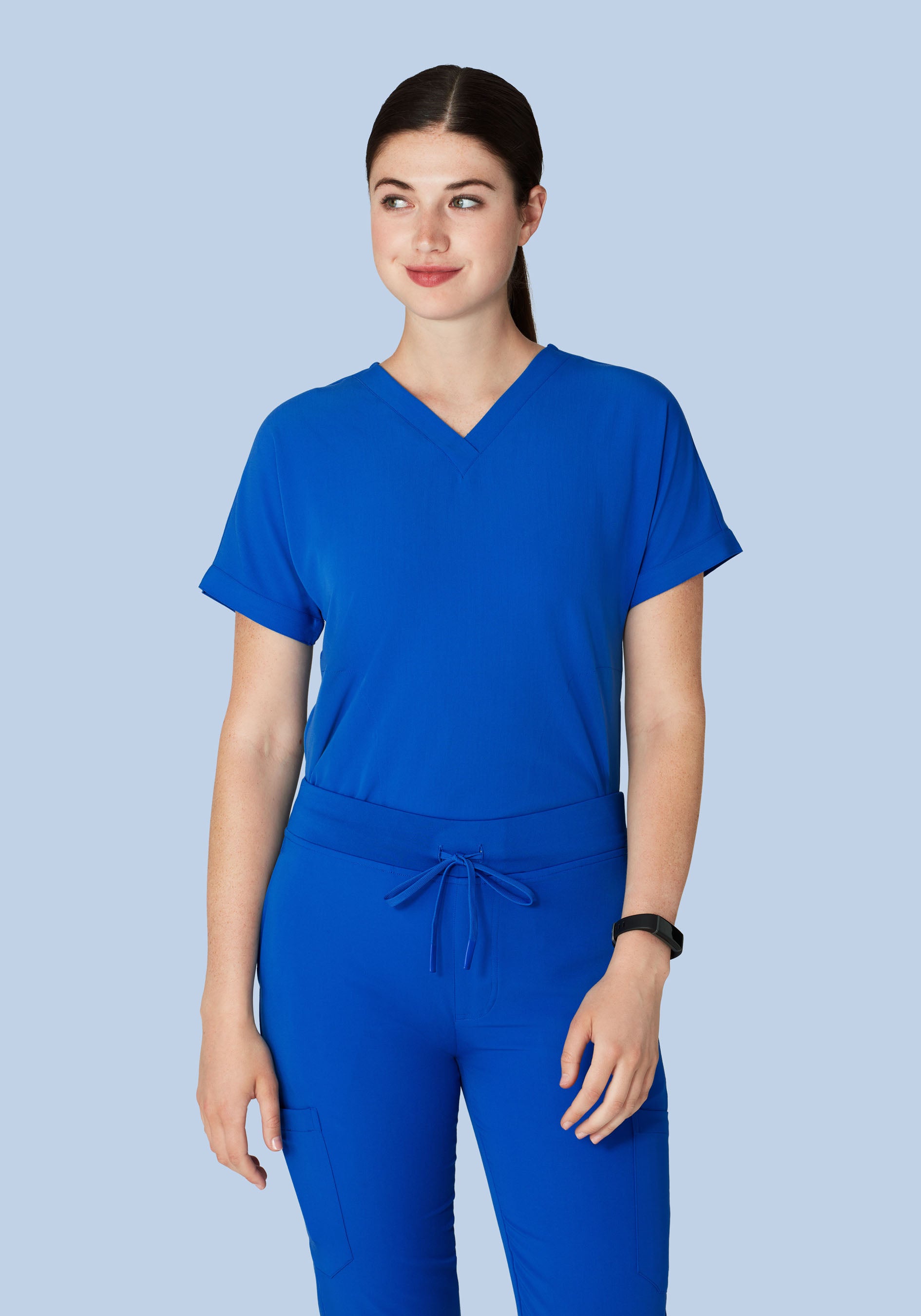 Women's Oversized V-Neck Scrub Top - Royal Blue | Mandala Scrubs
