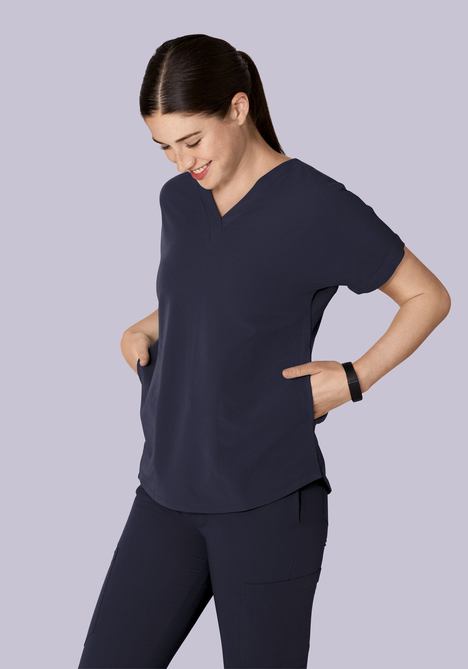 Oversized V Neck Top Steel