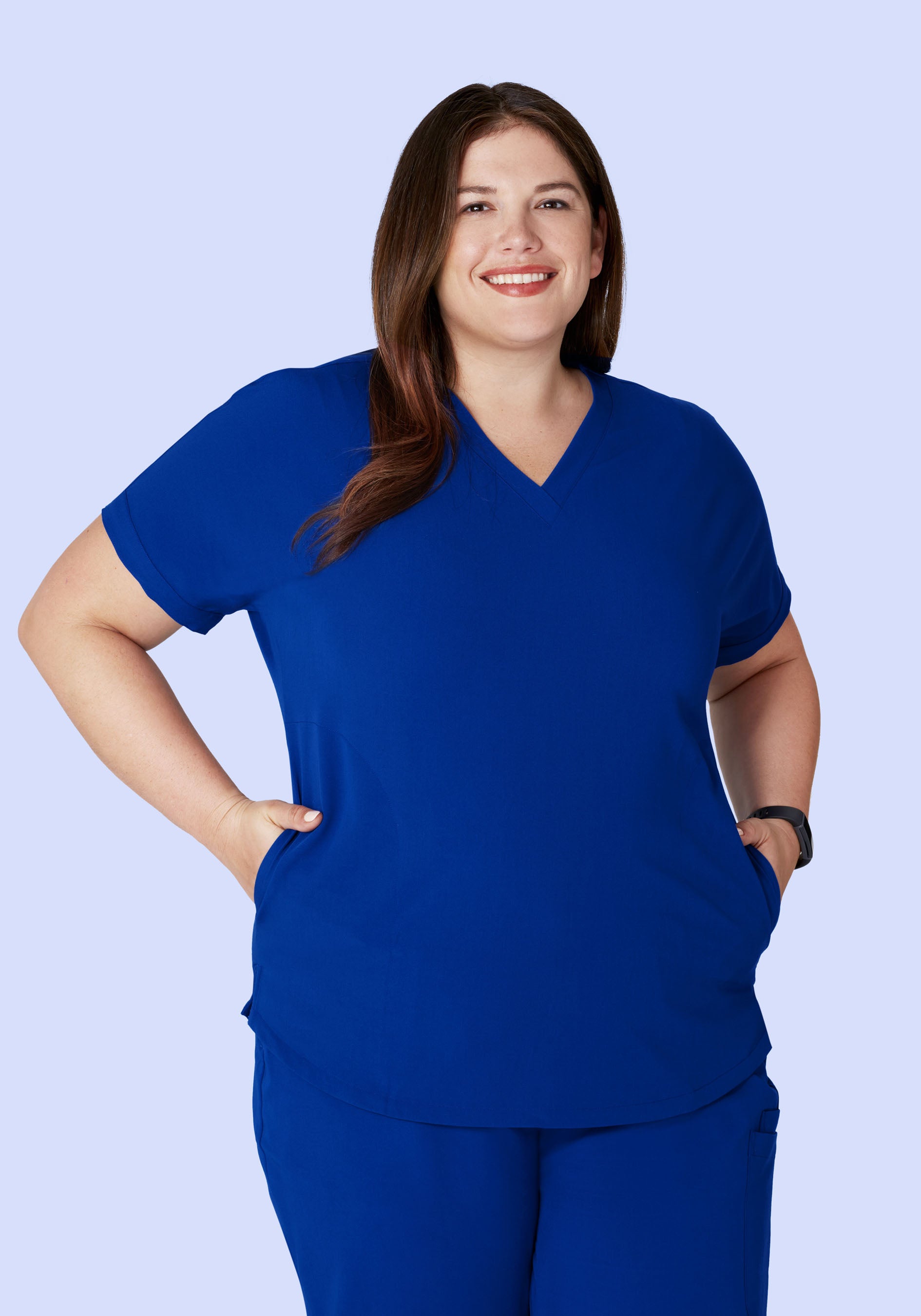 Oversized V Neck Top Galaxy Blue