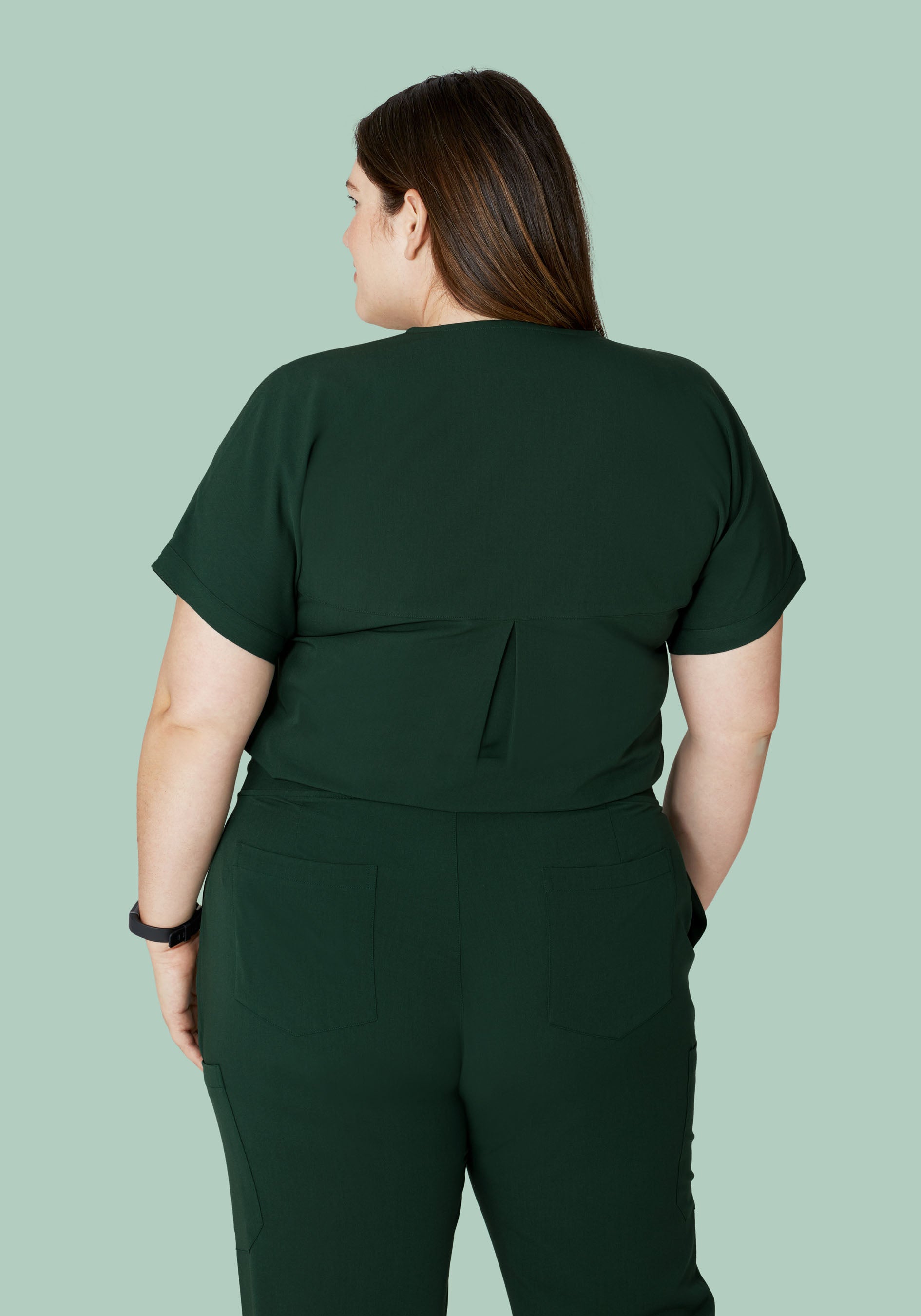 Oversized V Neck Top Midnight Green