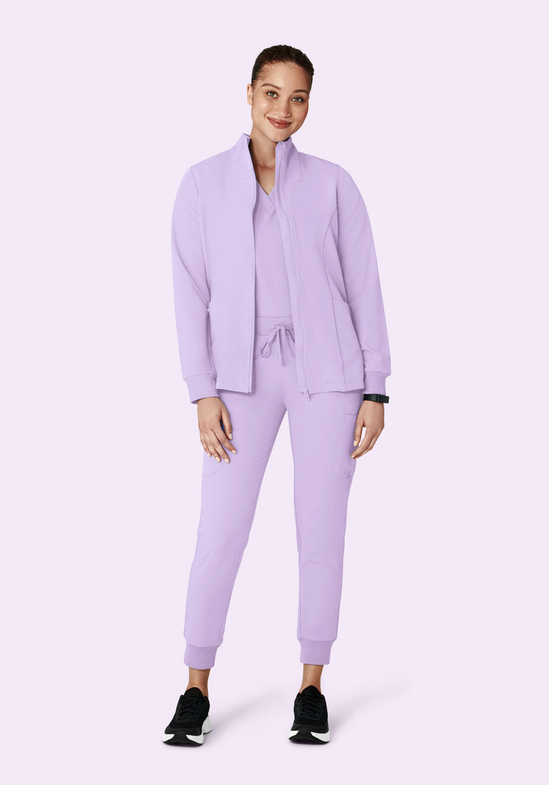 Women's Modern Scrub Jacket Cool Lavender – Mandala Scrubs