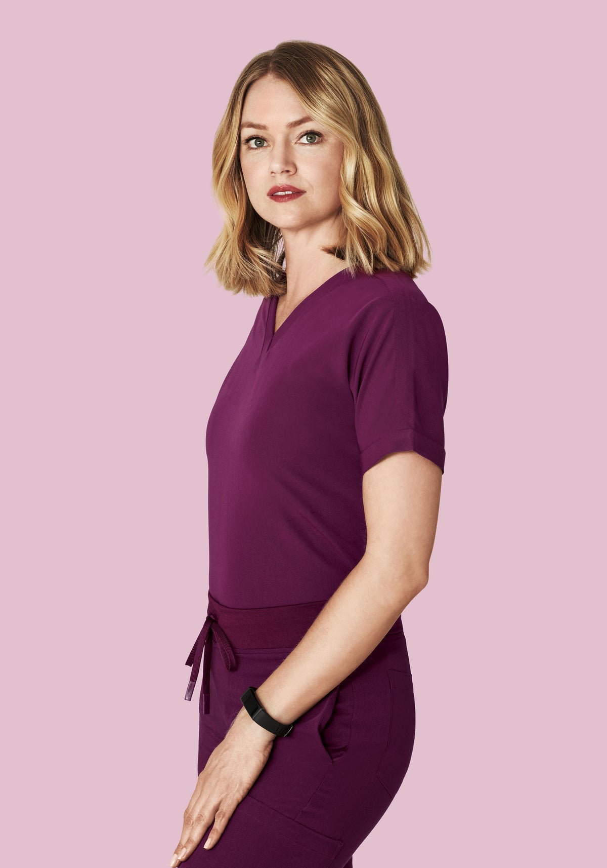 Oversized V Neck Top Plum