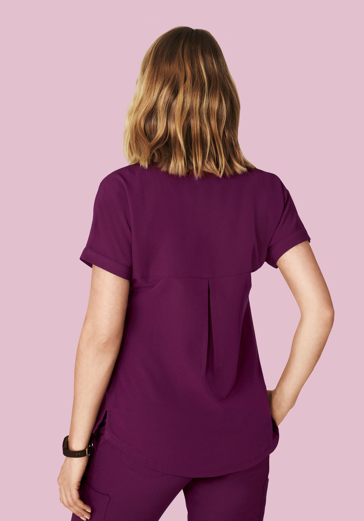 Oversized V Neck Top Plum