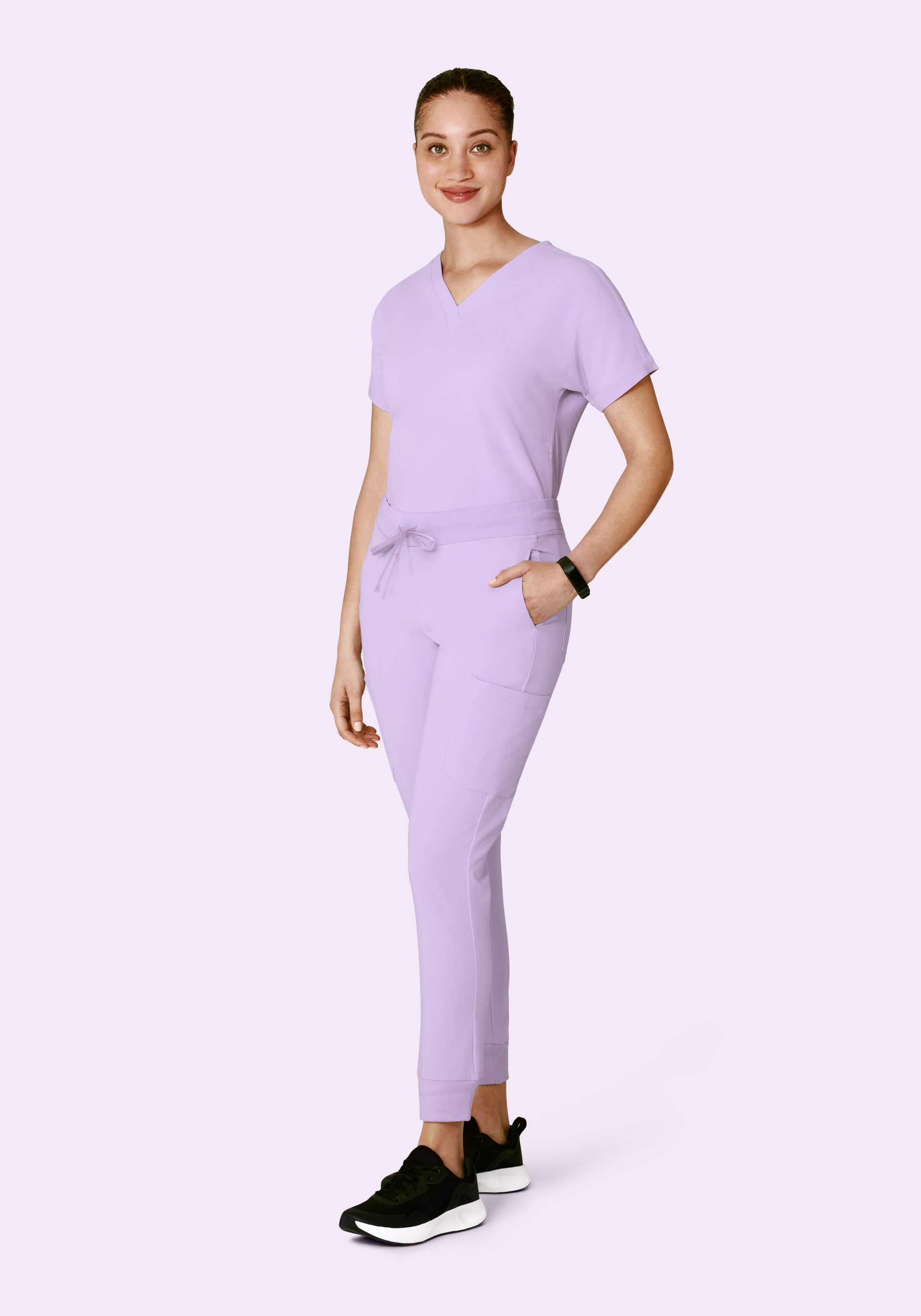 Oversized V Neck Top Cool Lavender