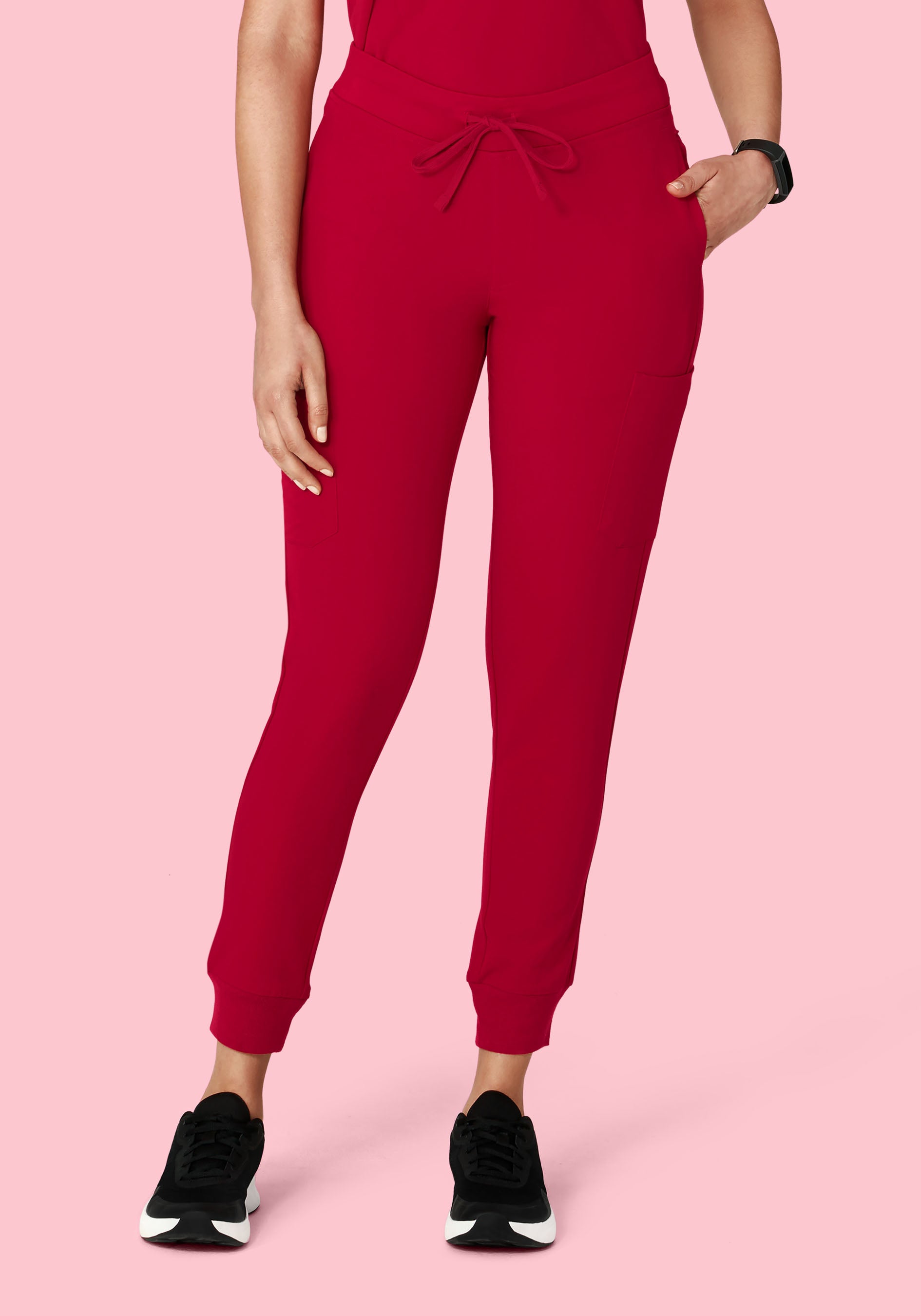 9 Pocket Joggers Crimson