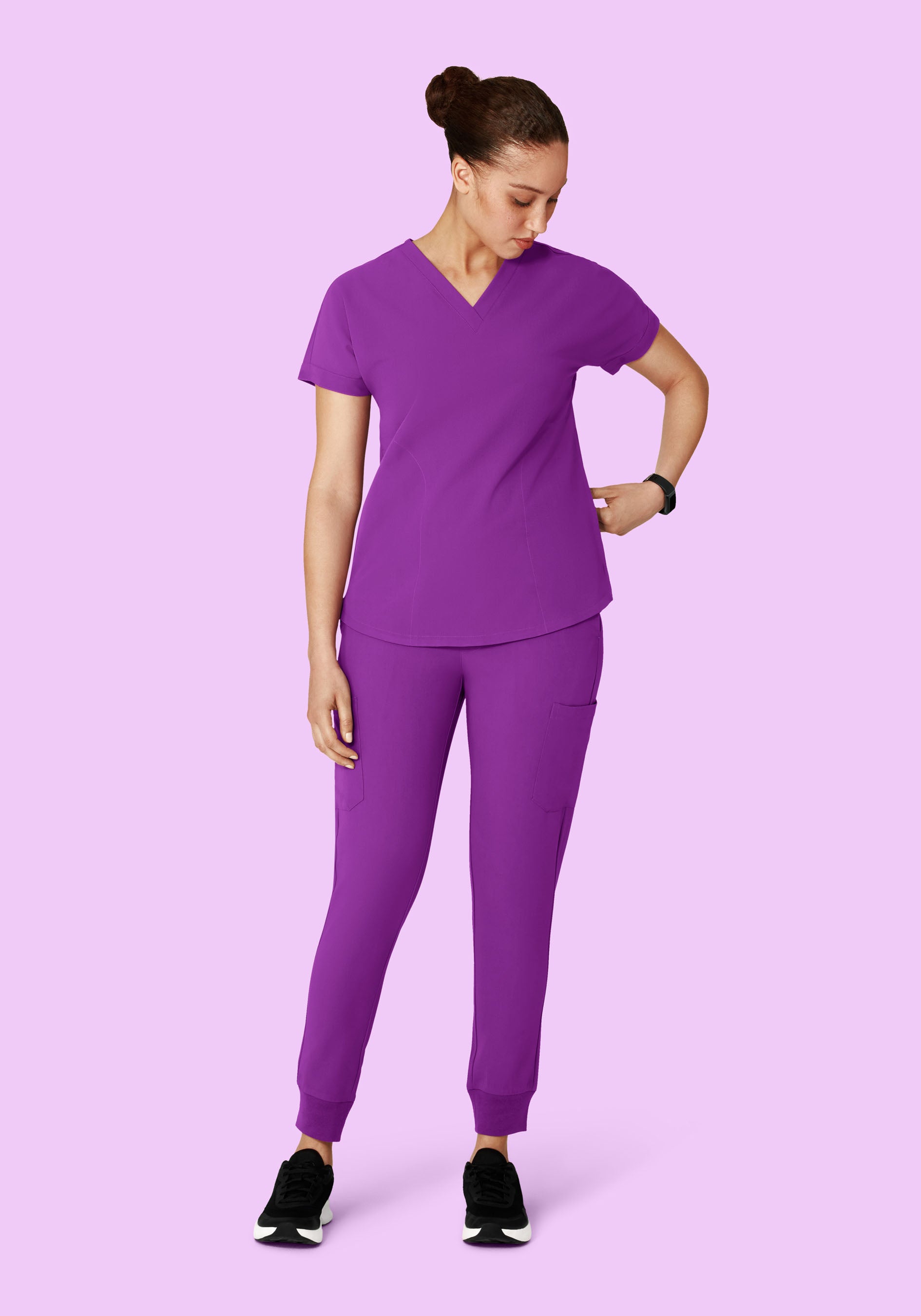 Oversized V Neck Top Cyber Grape