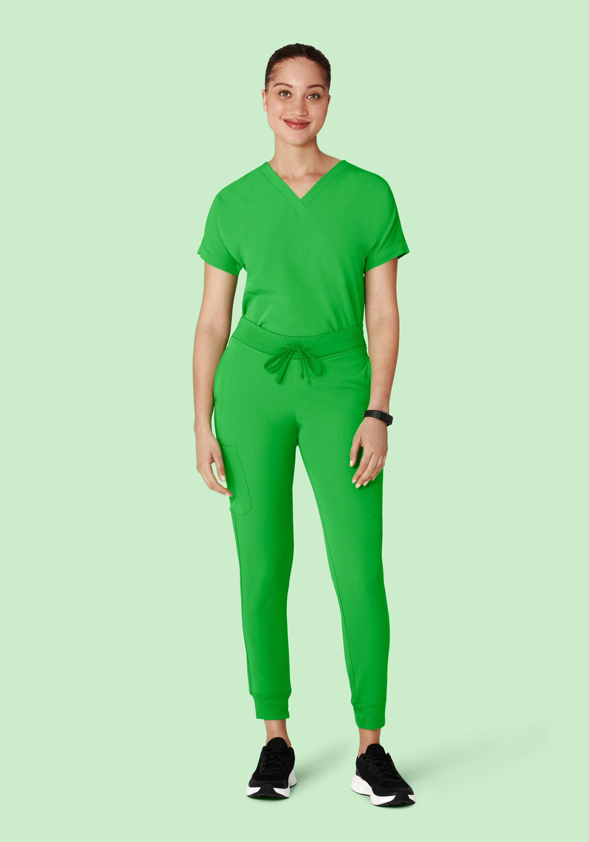 Women's Mid-Rise 9-Pocket Jogger Scrub Pants - Kelly Green