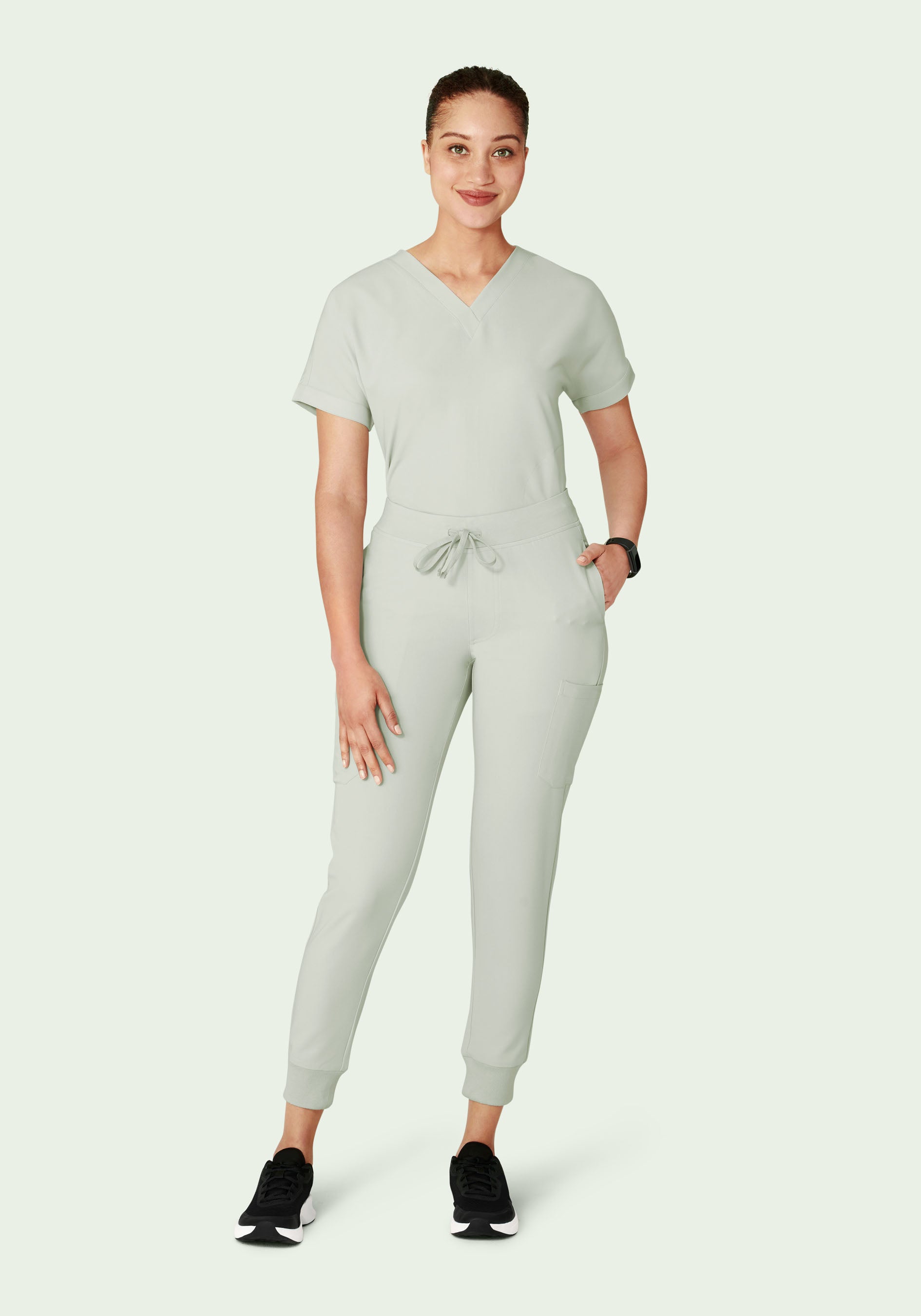 Women's Mid-Rise 9-Pocket Jogger Scrub Pants - Northern Droplet