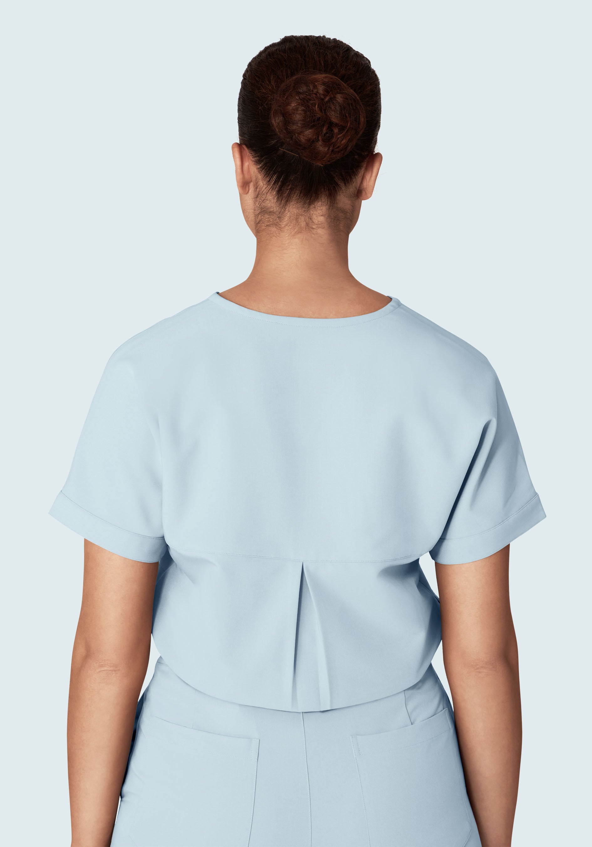 Oversized V Neck Top Powder Blue