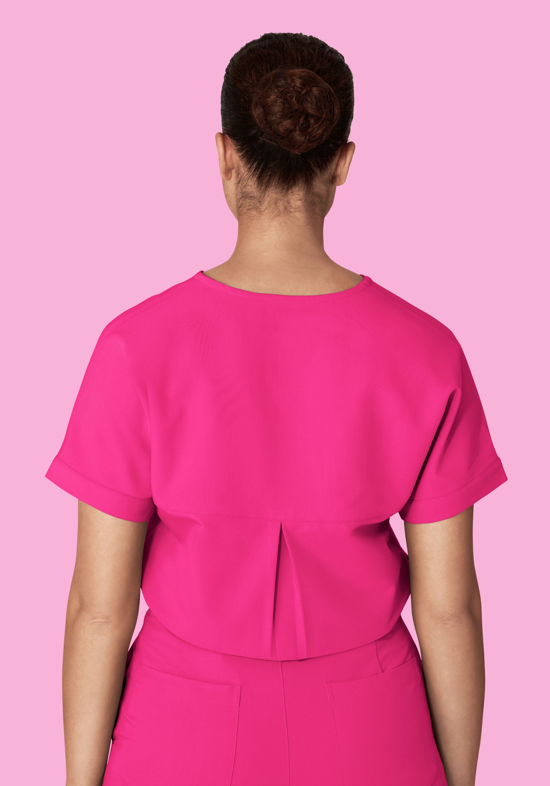 Oversized V Neck Top Shocking Pink