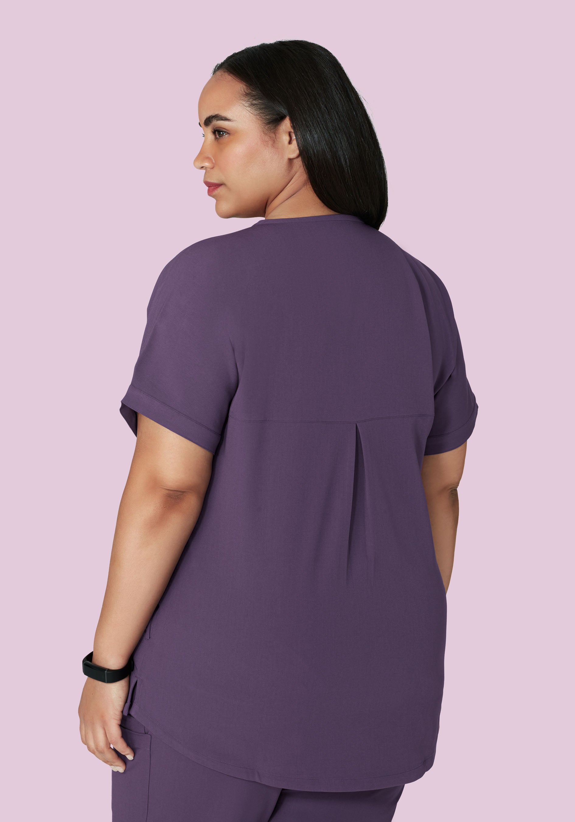 Oversized V Neck Top Deep Dewberry