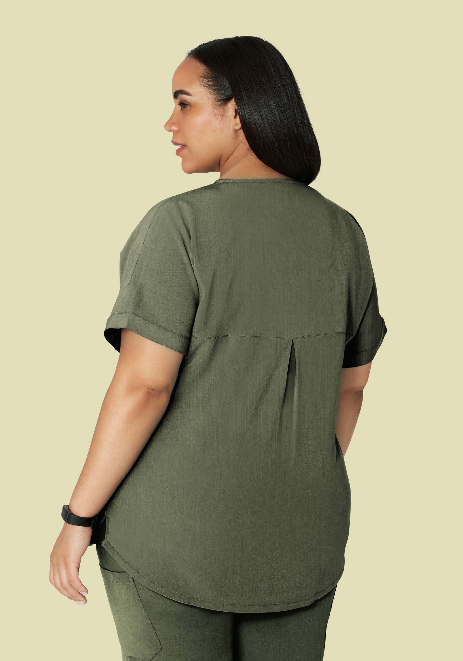 Oversized V Neck Top Heather Olive